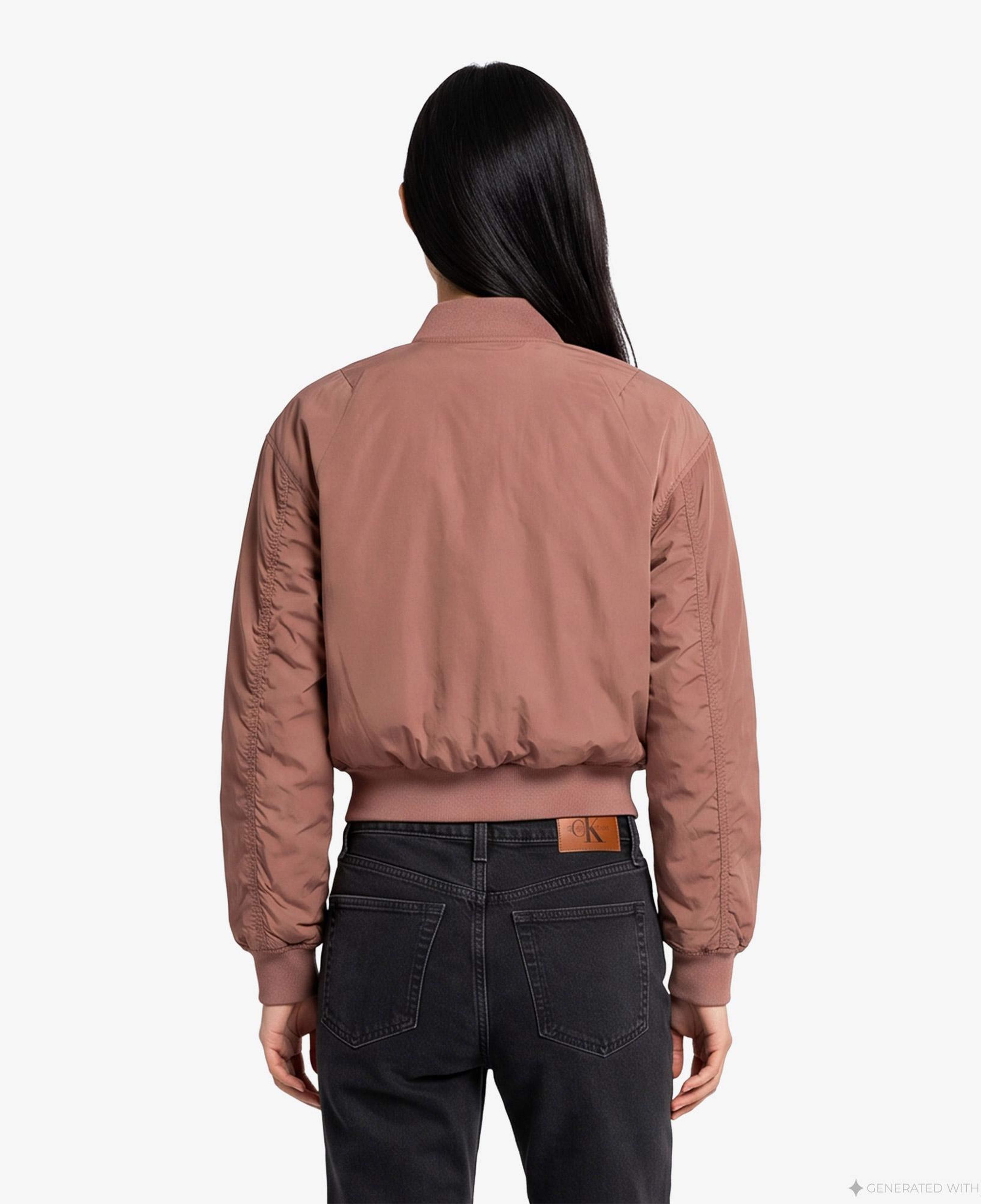 Calvin Klein Essential Nylon Bomber Kadın Kahverengi Ceket