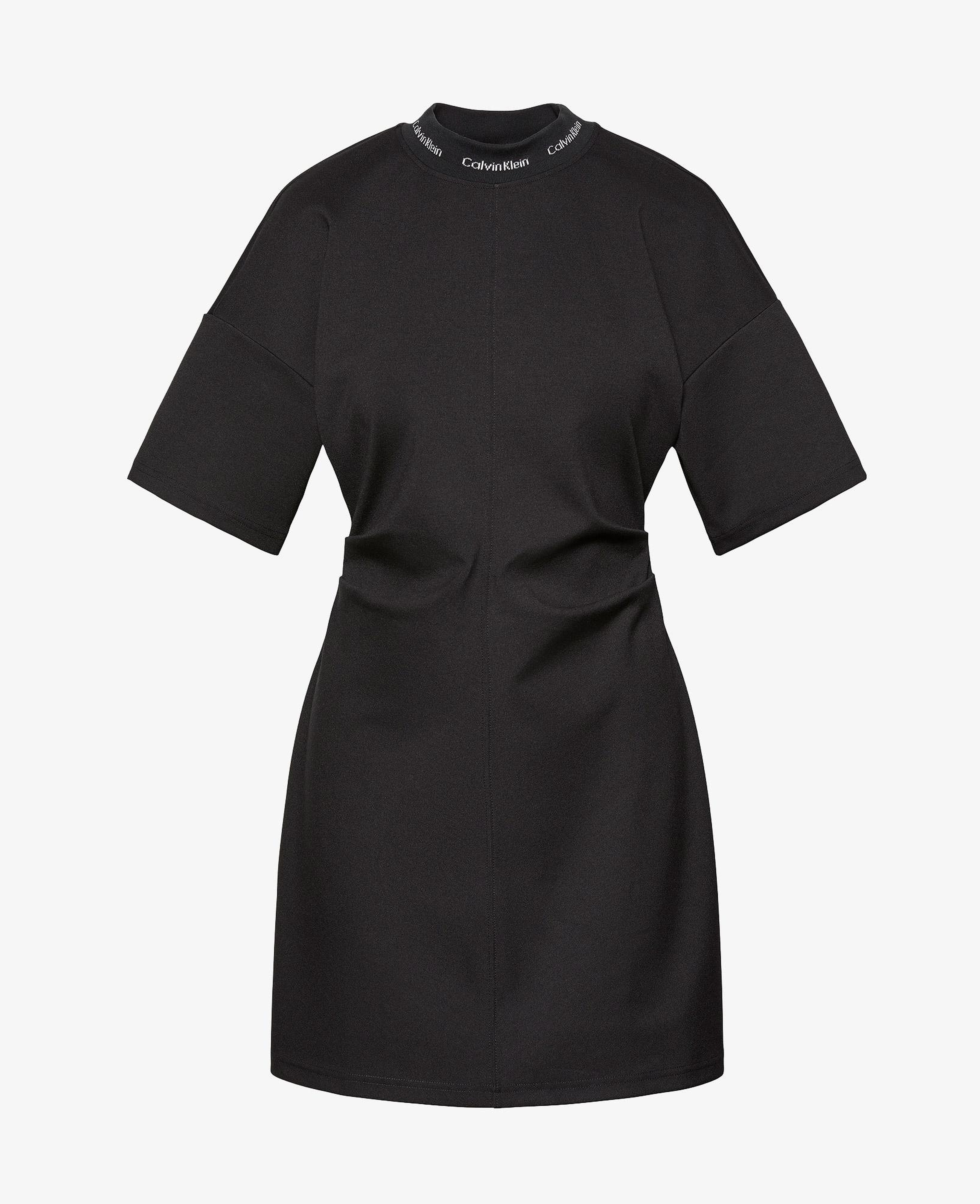 Calvin Klein Logo Rib Interlock Kadın Siyah Elbise