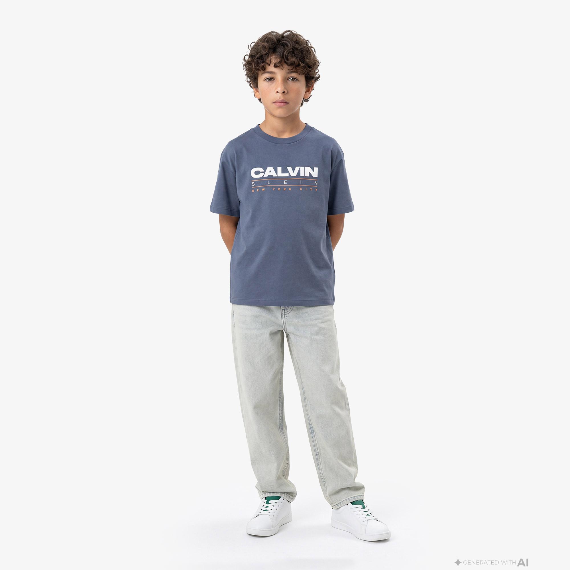Calvin Klein Print Çocuk Siyah T-Shirt