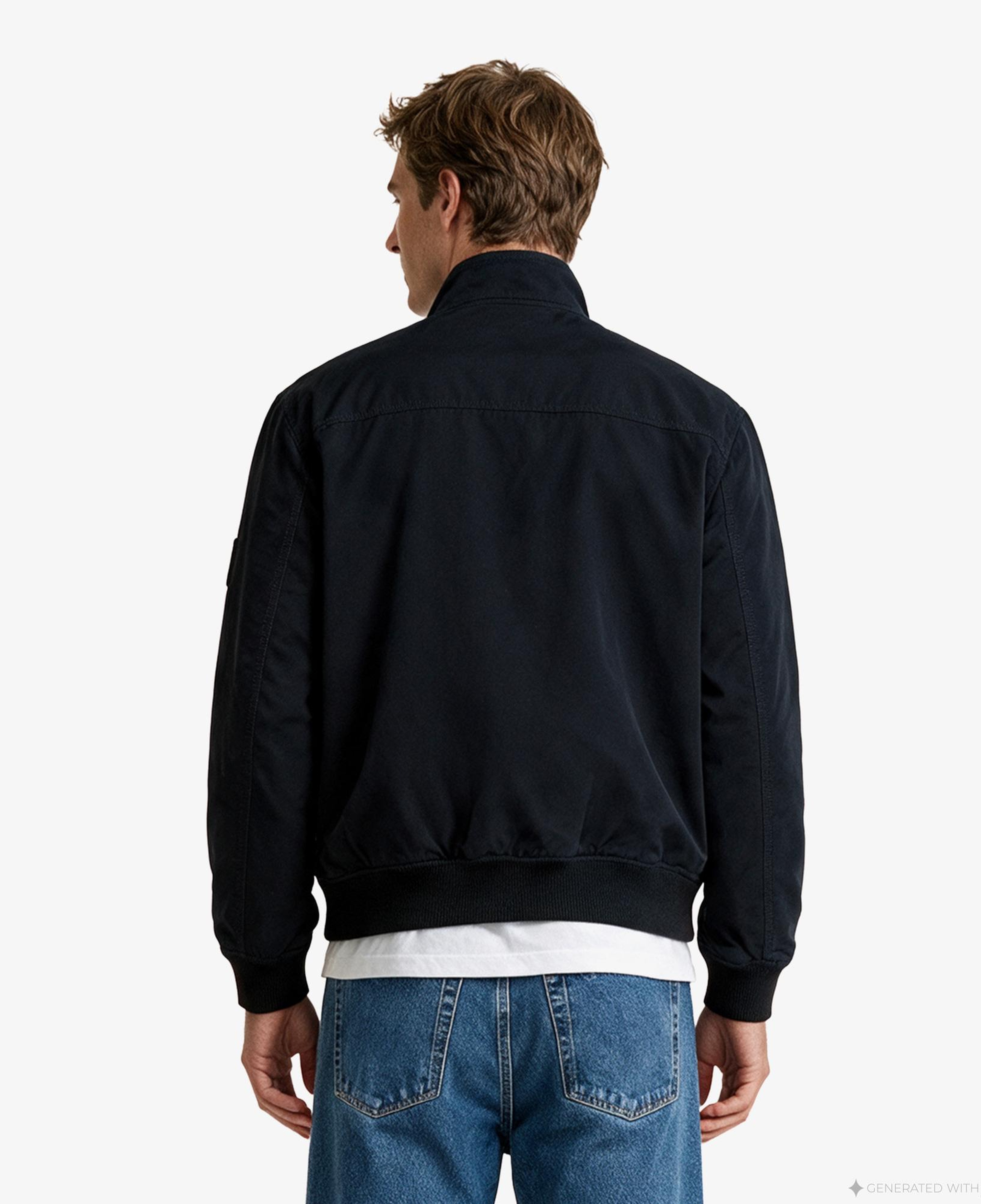 Calvin Klein Cotton Flannel Lined Harrington Erkek Siyah Ceket