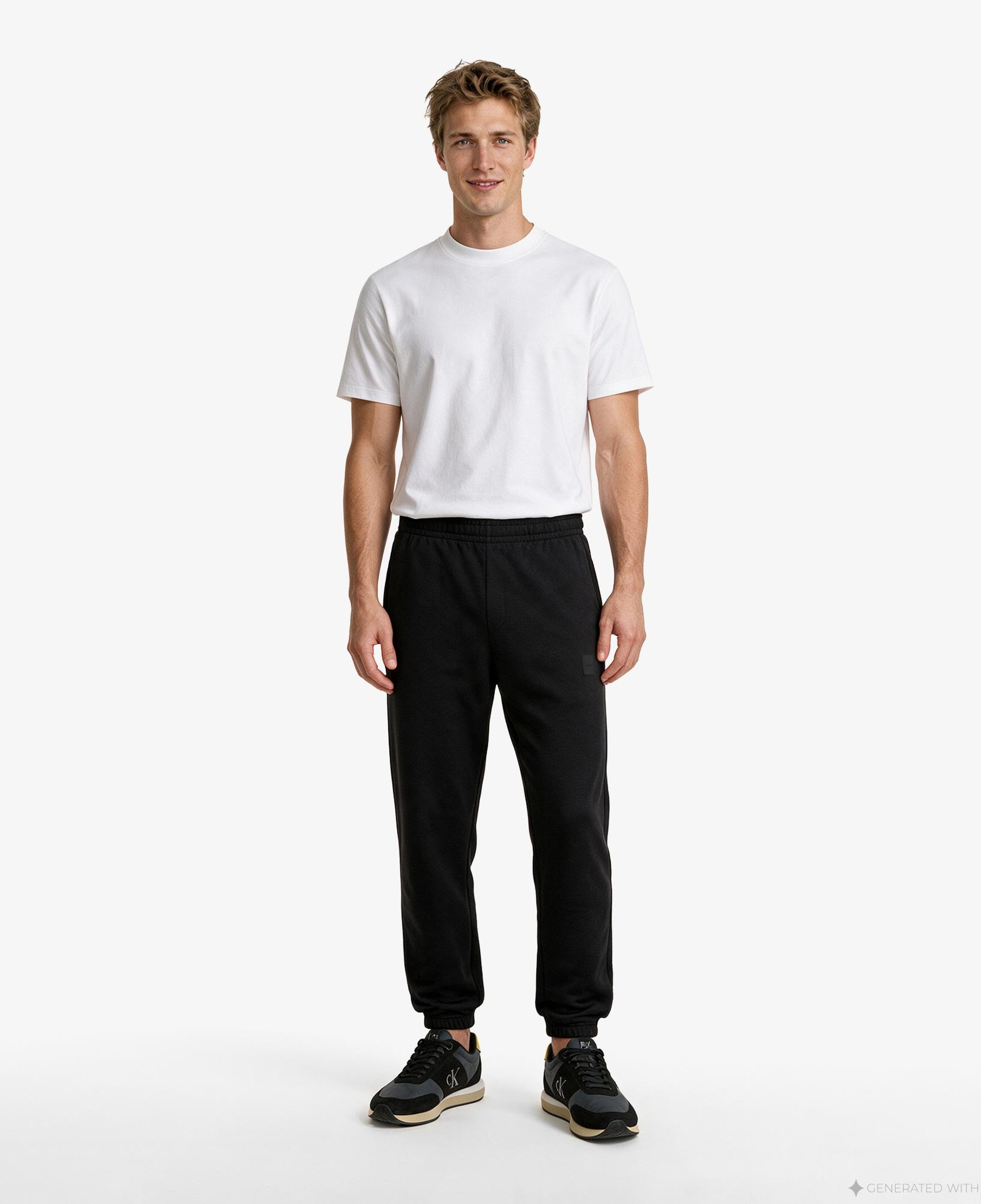 Calvin Klein Terry Rubber Badge Erkek Siyah Eşofman Altı