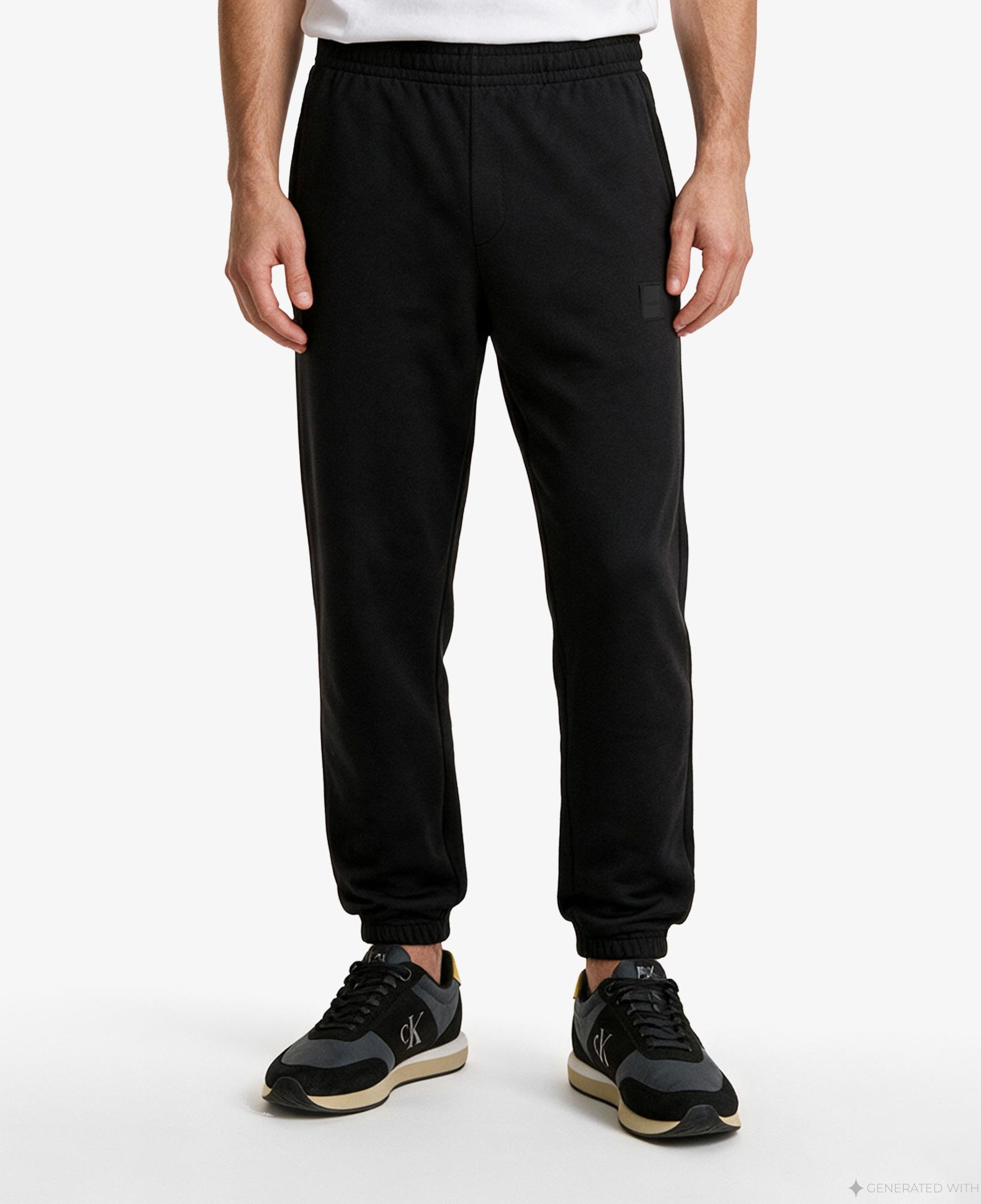 Calvin Klein Terry Rubber Badge Erkek Siyah Eşofman Altı