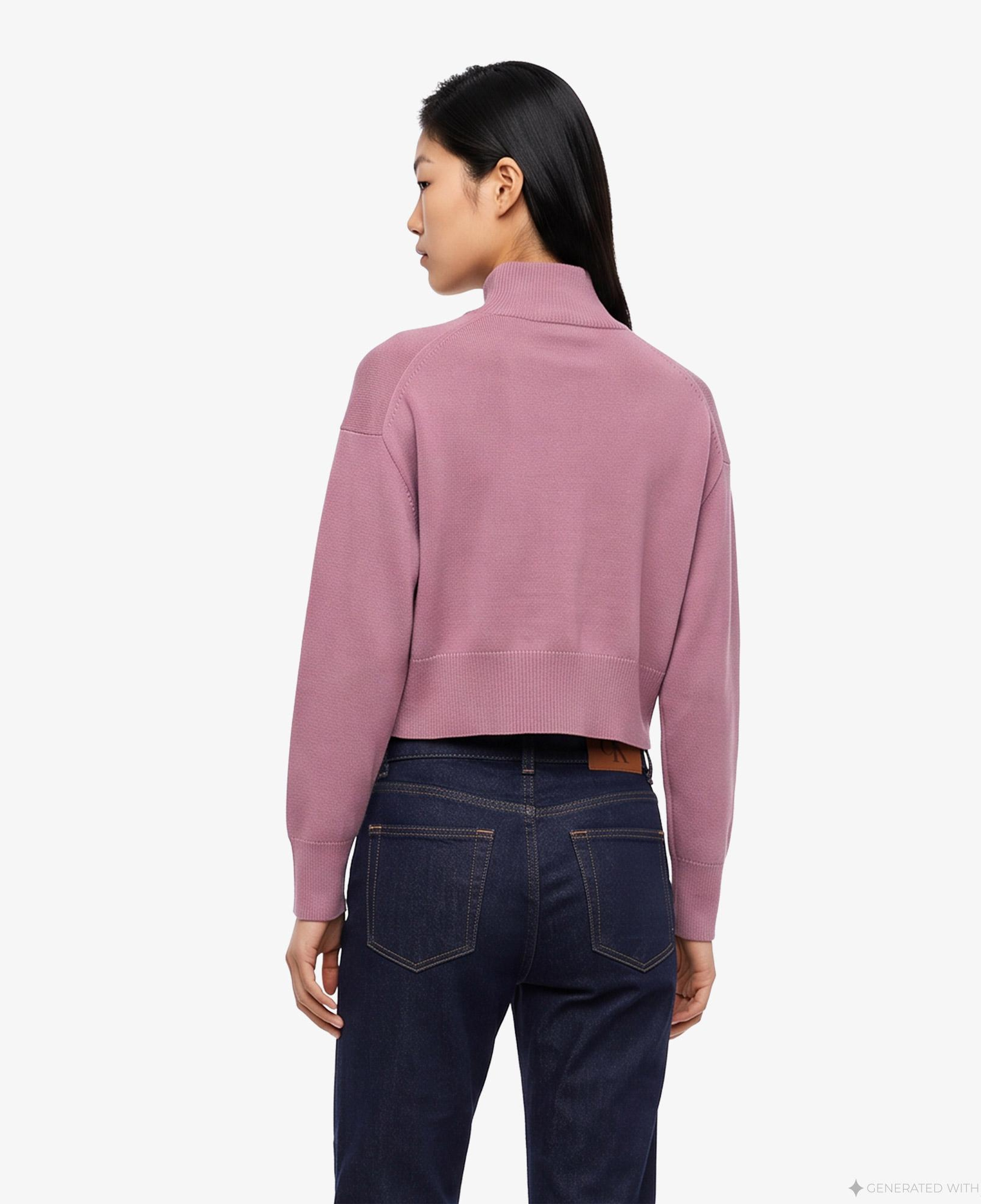 Calvin Klein Logo Pullover Kadın Kırmızı Triko