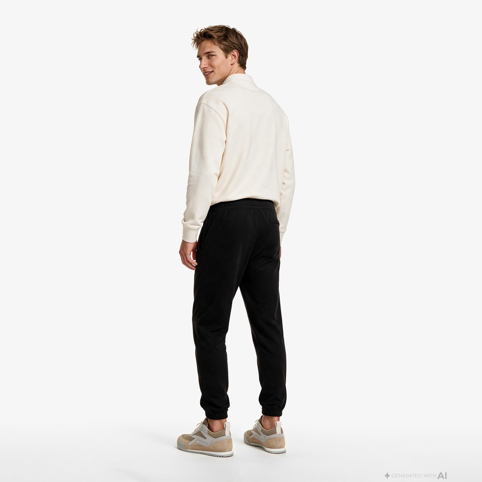 Calvin Klein Terry Crest Graphic Jogger Erkek Siyah Eşofman Altı