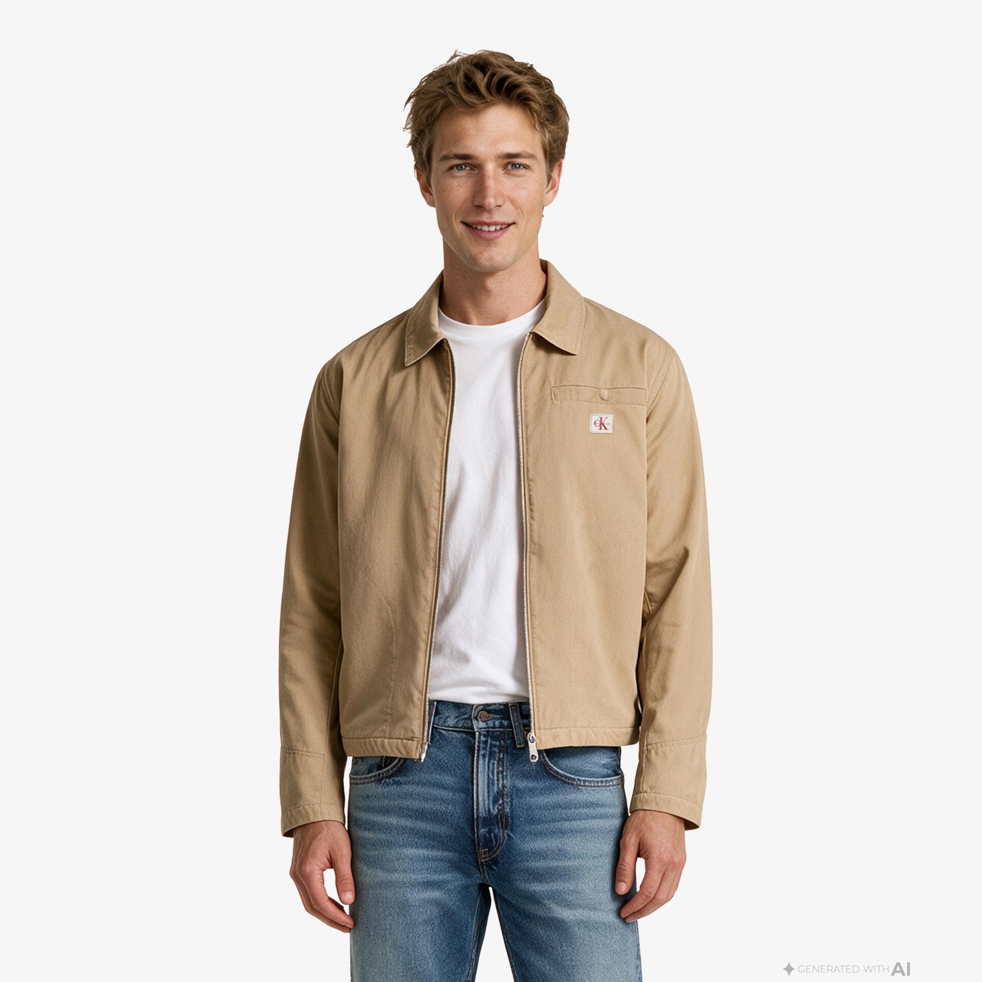 Calvin Klein Cotton Padded Eisenhower Erkek Kahverengi Ceket