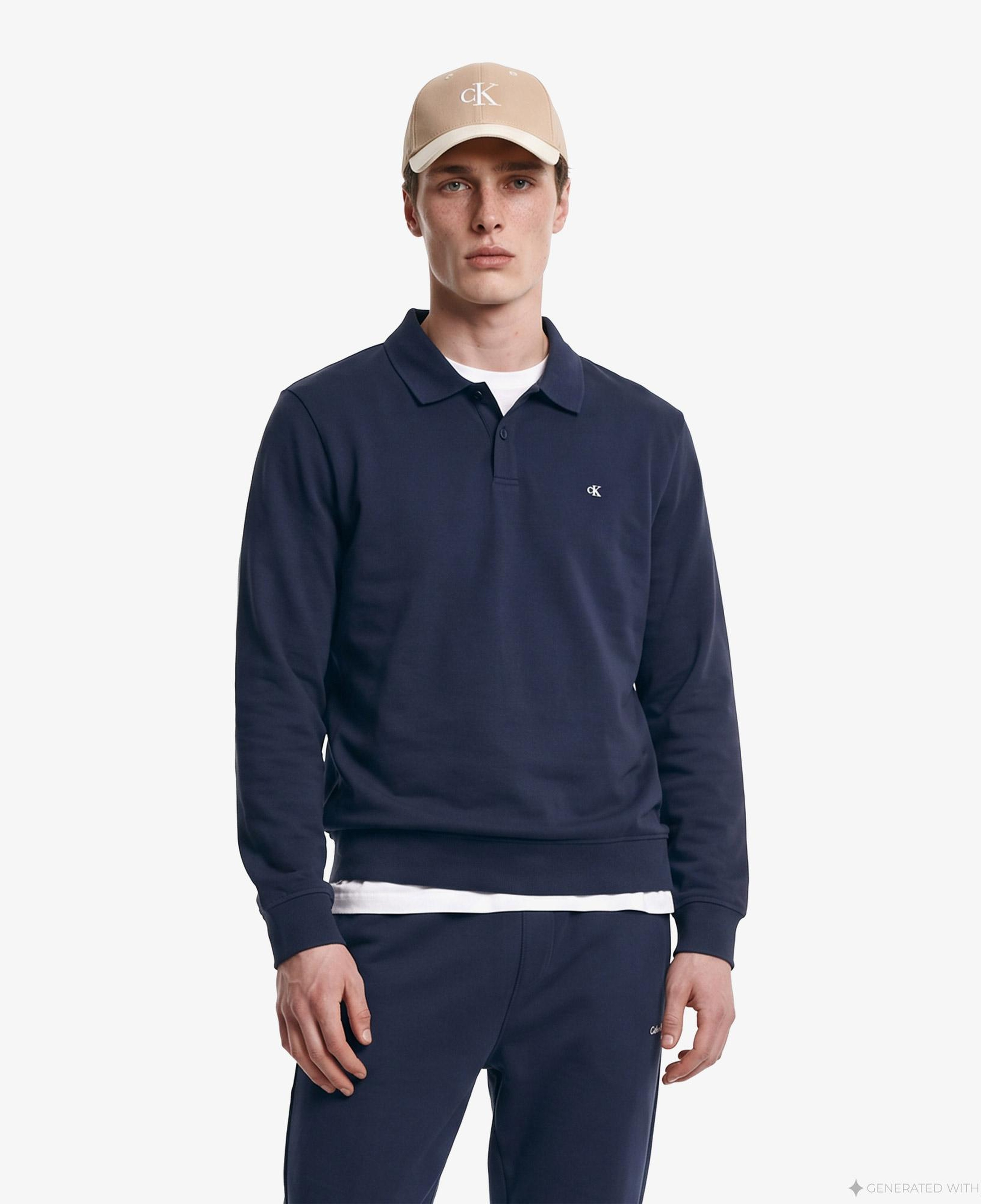 Calvin Klein Casual Pique Easy Erkek Mavi Polo