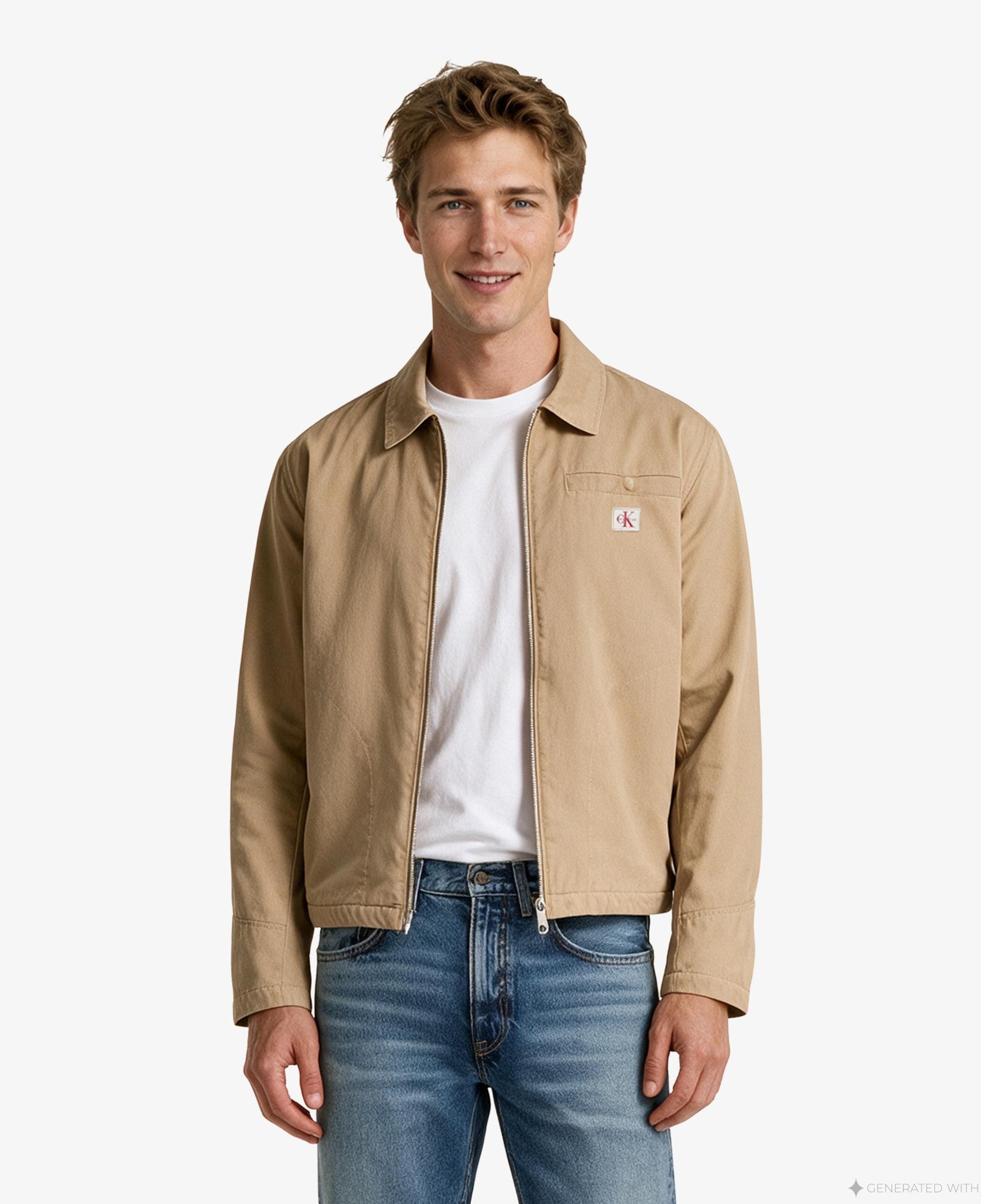Calvin Klein Cotton Padded Eisenhower Erkek Kahverengi Ceket