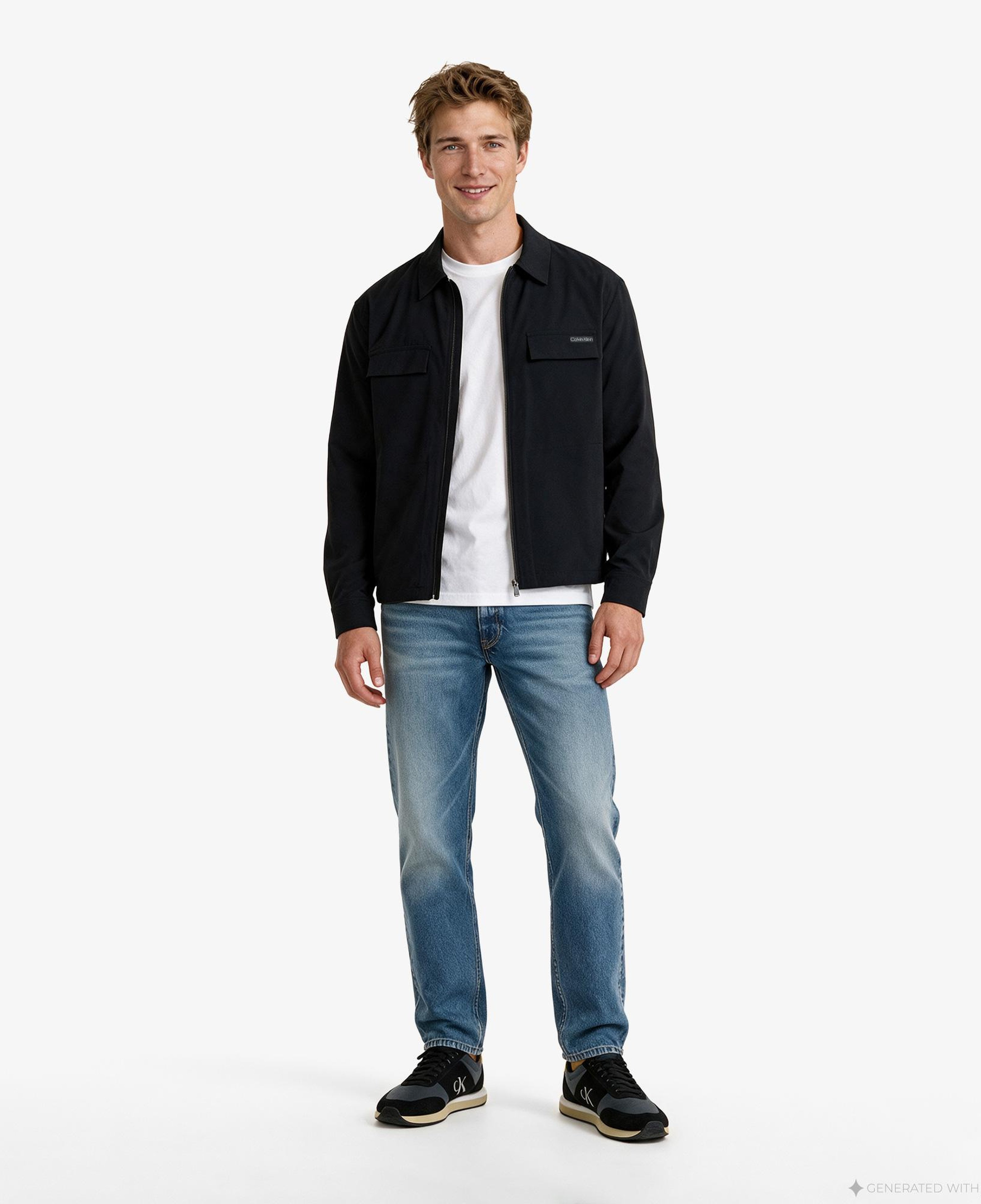 Calvin Klein Tech Nylon Blouson Erkek Siyah Ceket