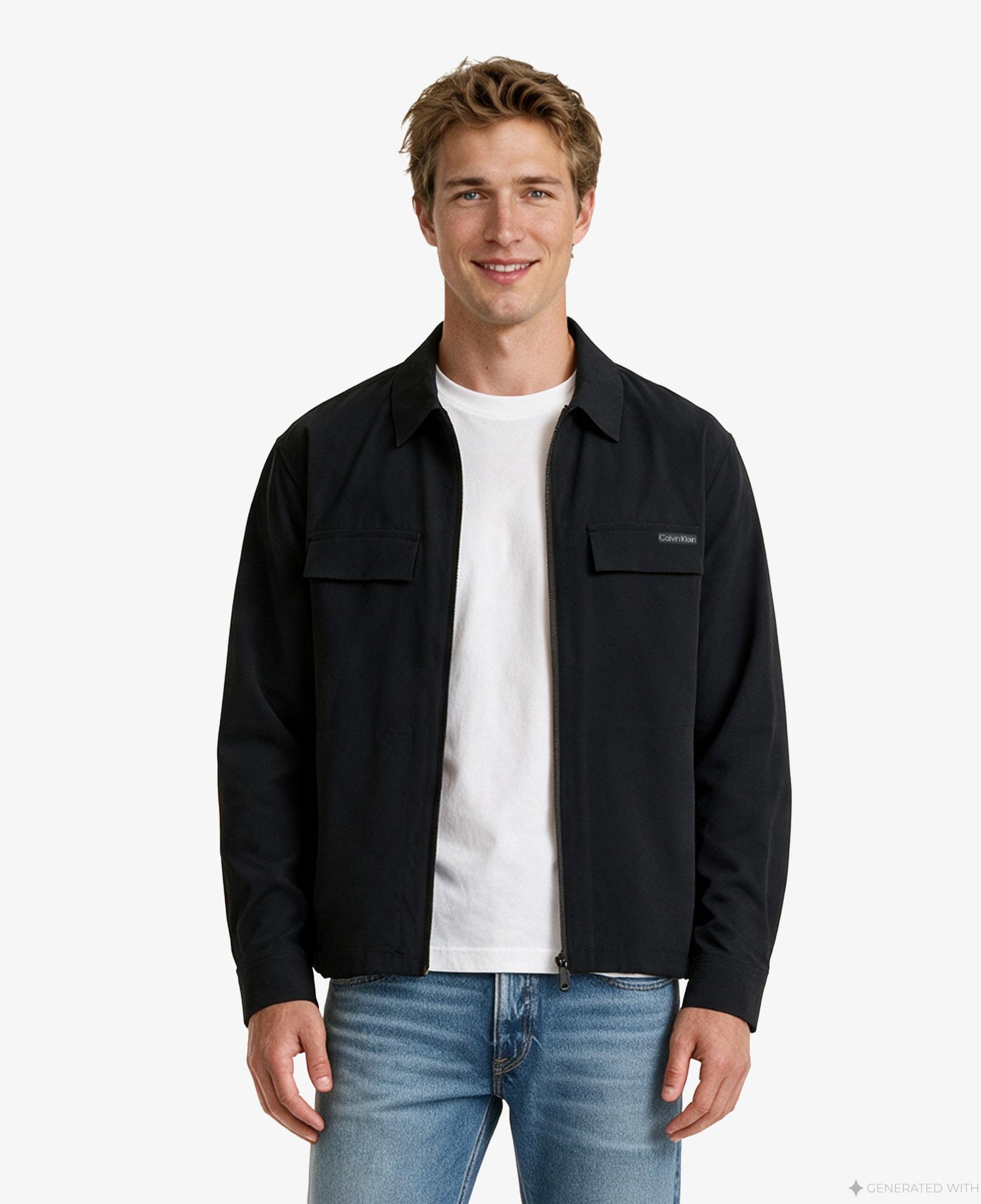 Calvin Klein Tech Nylon Blouson Erkek Siyah Ceket