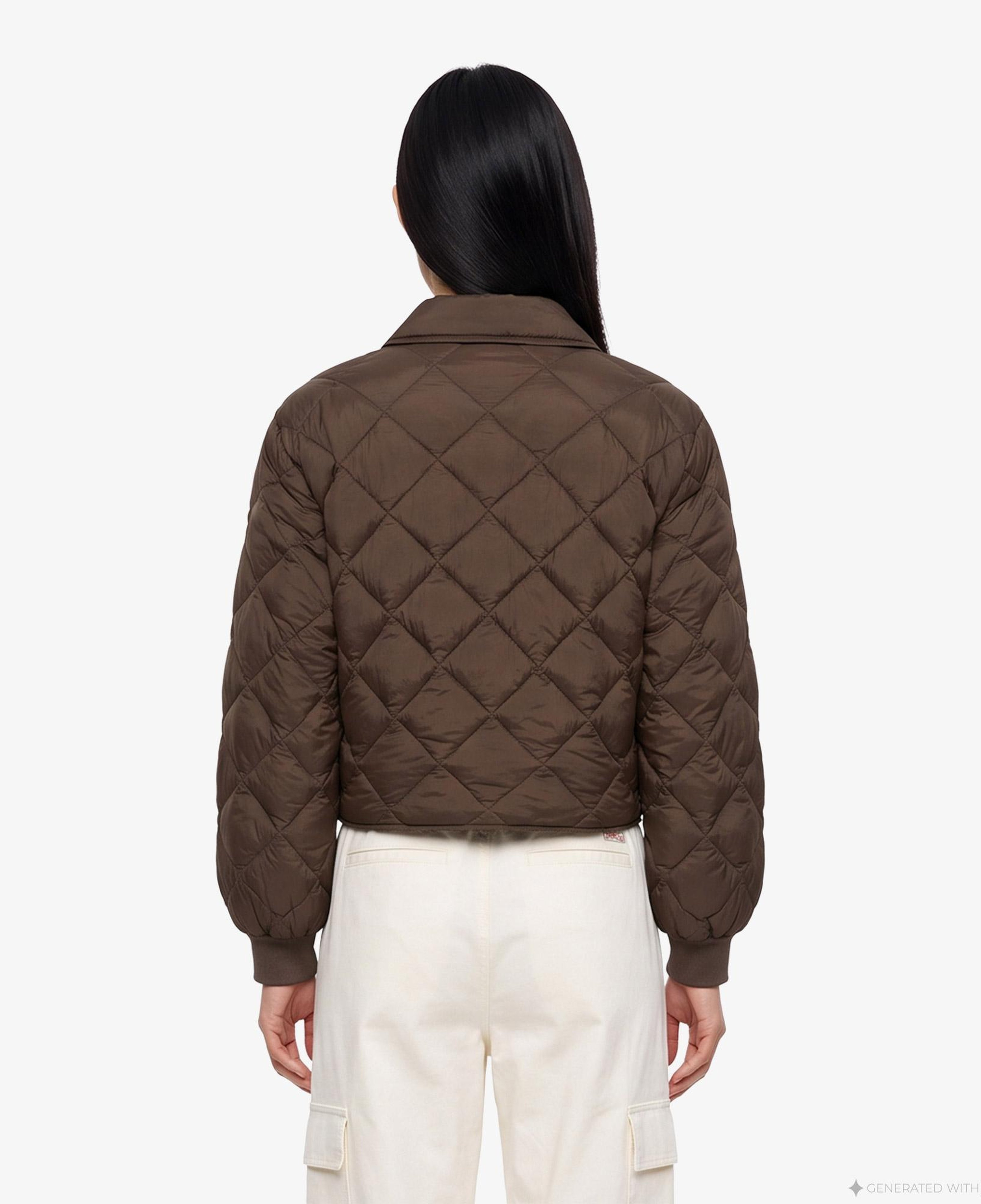 Calvin Klein Short Seasonal Quilted Liner Kadın Kahverengi Ceket