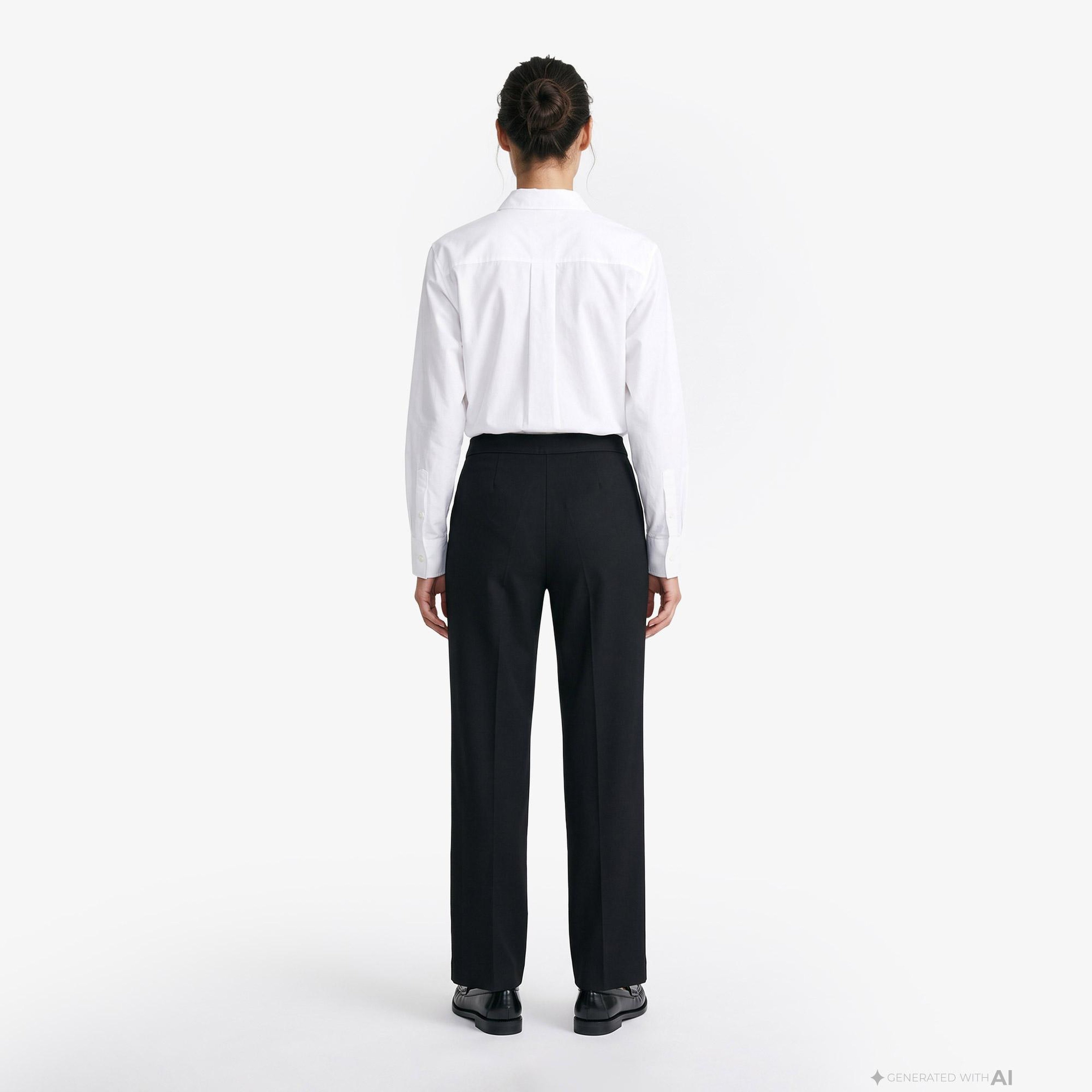 Calvin Klein Cotton Twill Logo Stripe Kadın Siyah Pantolon