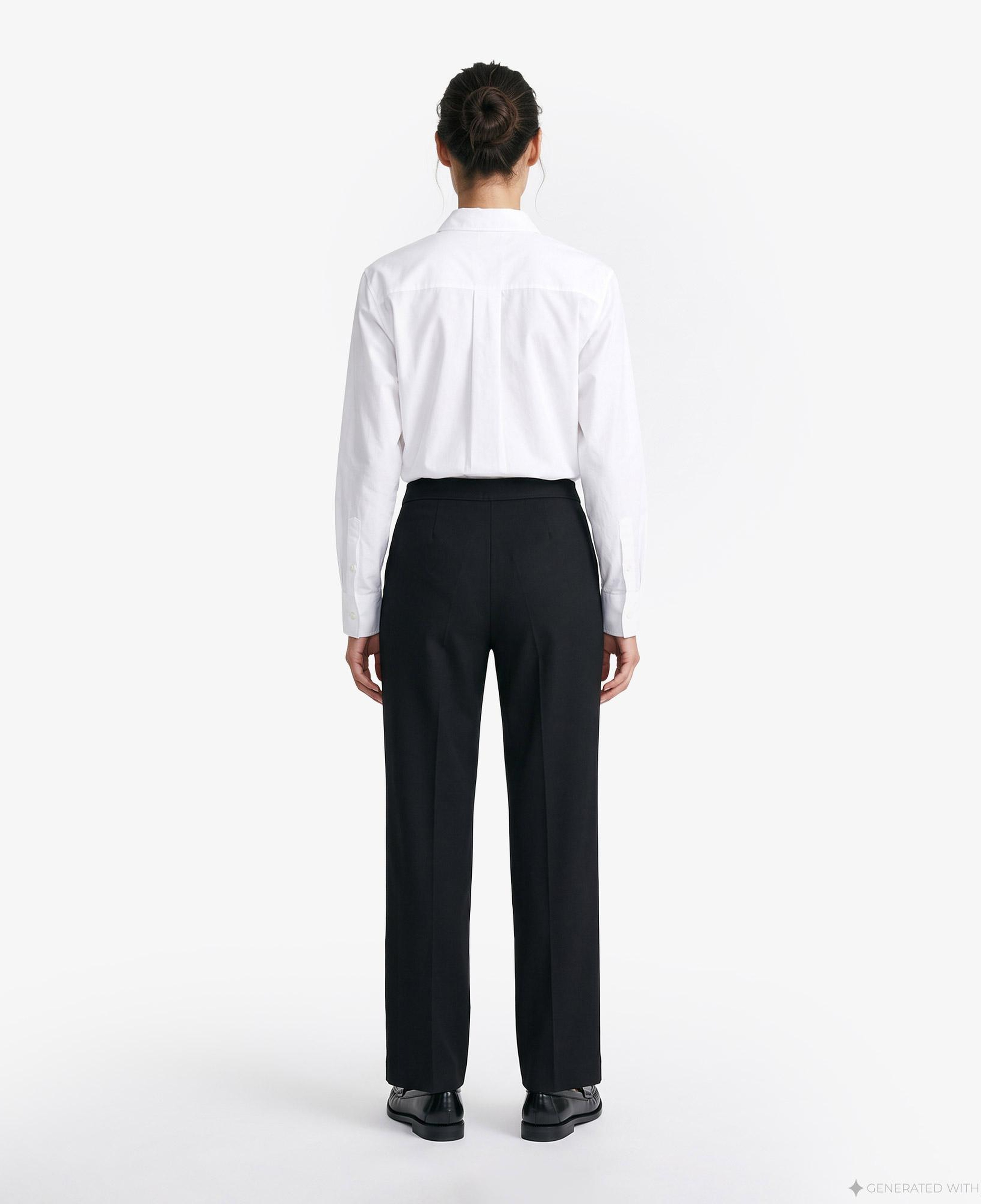 Calvin Klein Cotton Twill Logo Stripe Kadın Siyah Pantolon