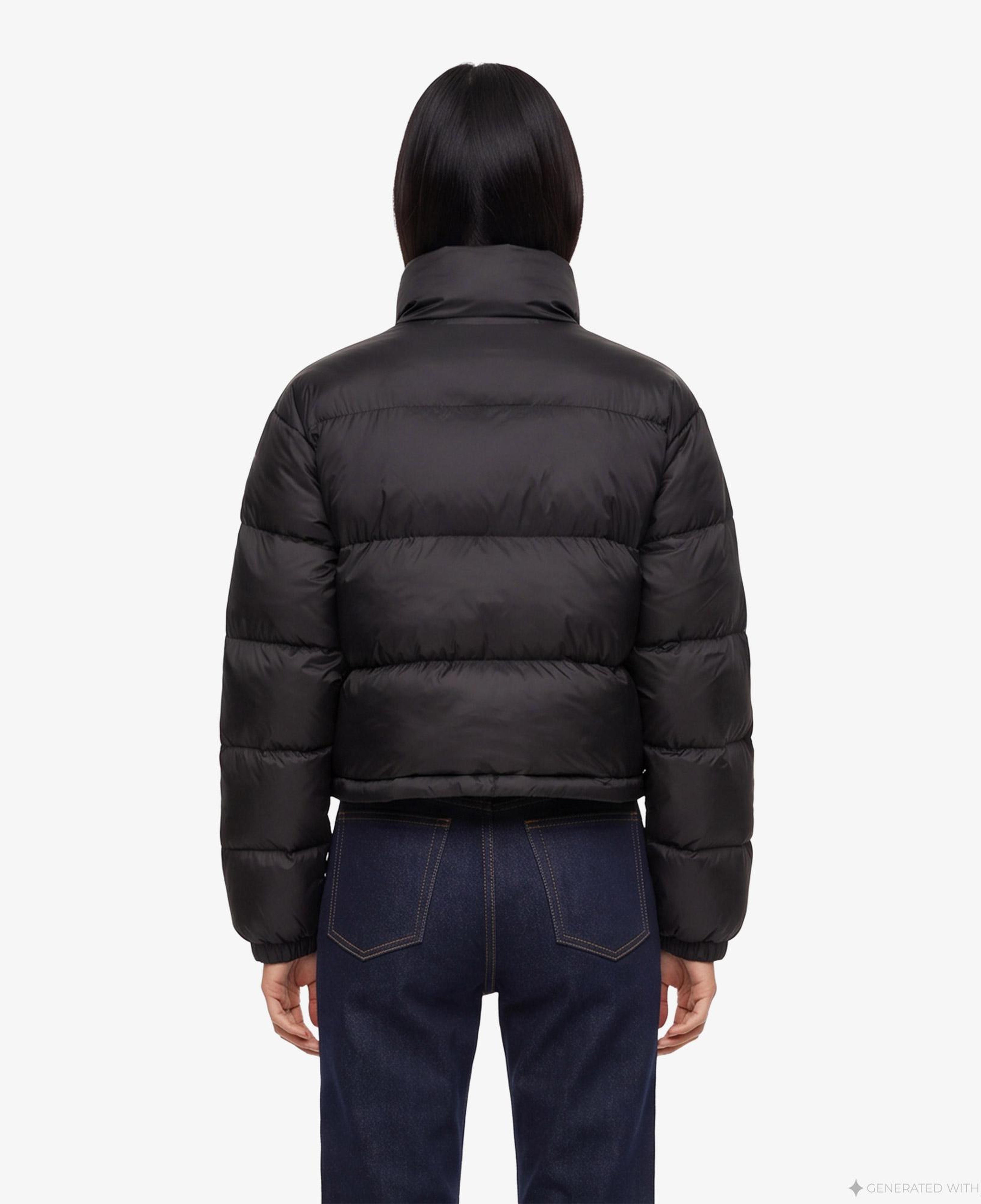 Calvin Klein Essential Crop Puffer Kadın Siyah Ceket