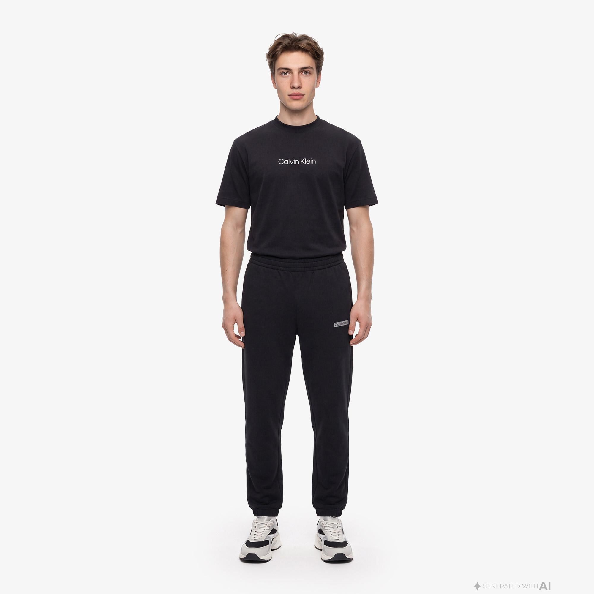 Calvin Klein Terry Graphic Jogger Erkek Siyah Eşofman Altı