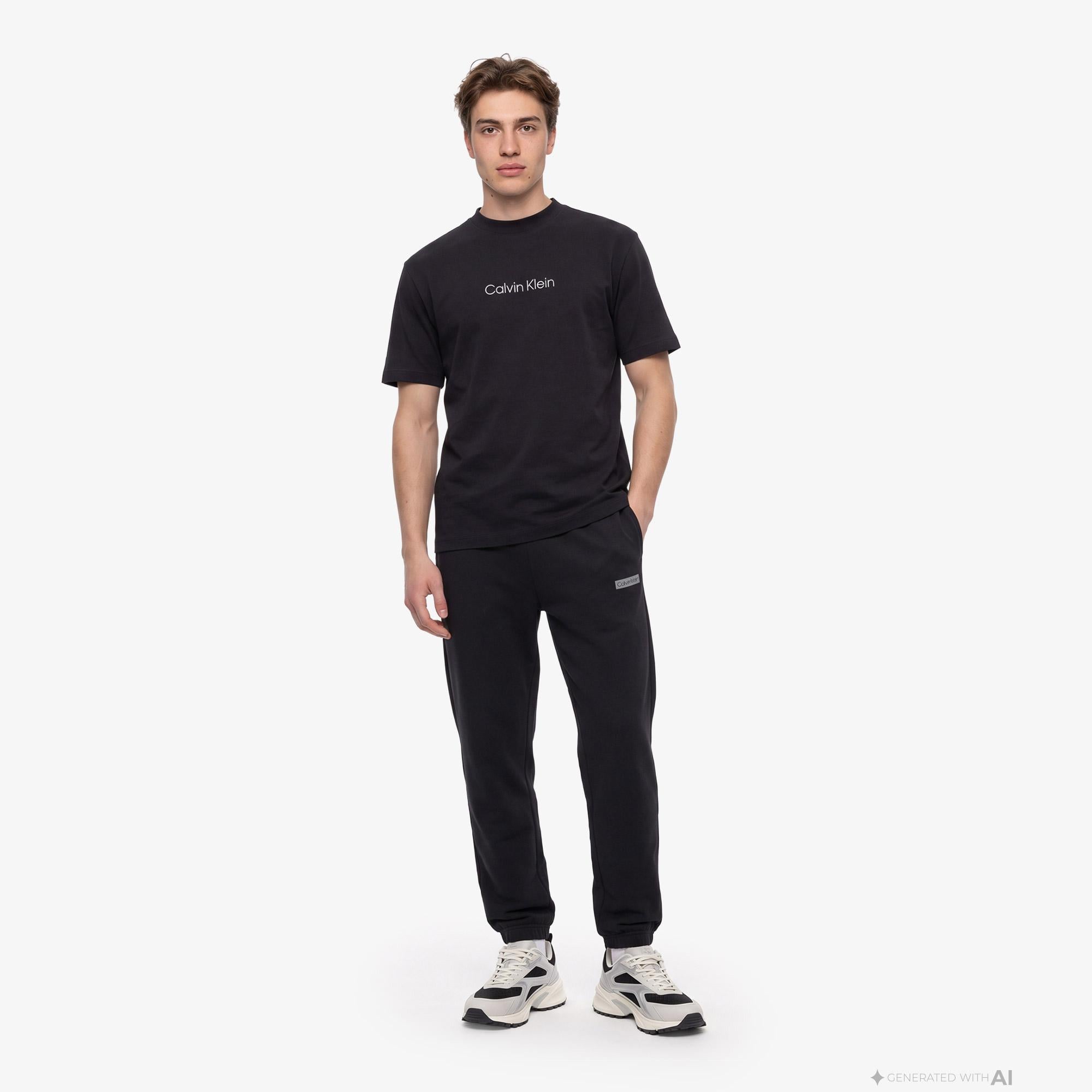 Calvin Klein Terry Graphic Jogger Erkek Siyah Eşofman Altı