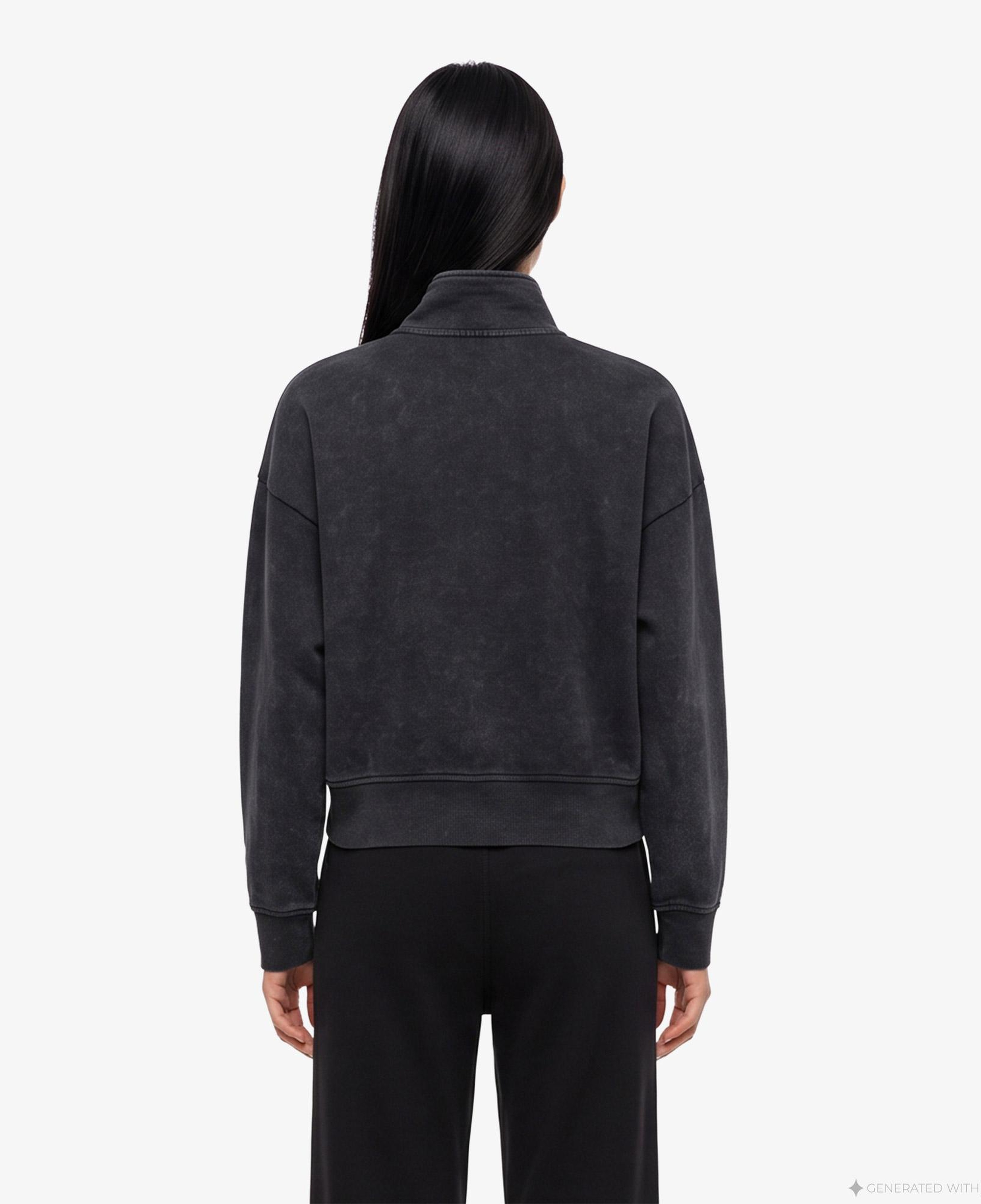 Calvin Klein French Terry Indigo Wash Kadın Siyah Sweatshirt