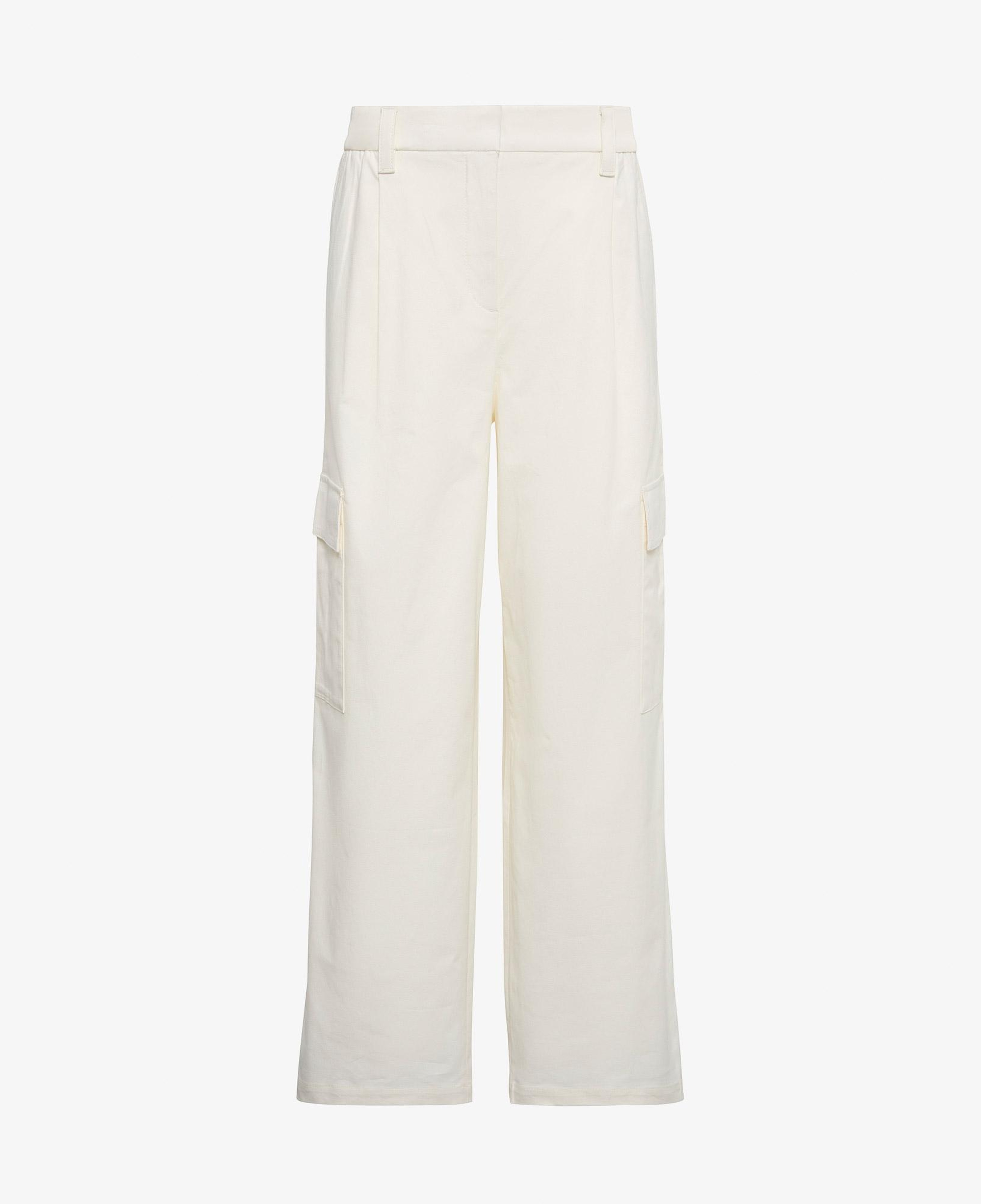 Calvin Klein Cotton EWaist Cargo Kadın Beyaz Pantolon