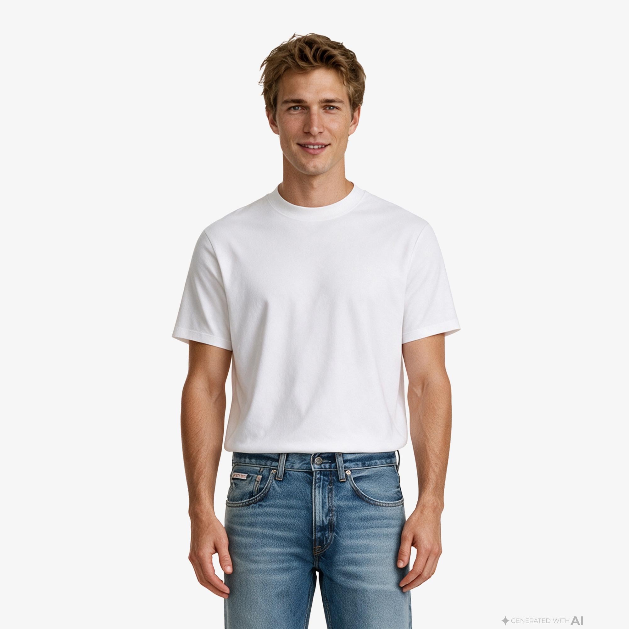 Calvin Klein Tech Interlock Erkek Beyaz T-Shirt