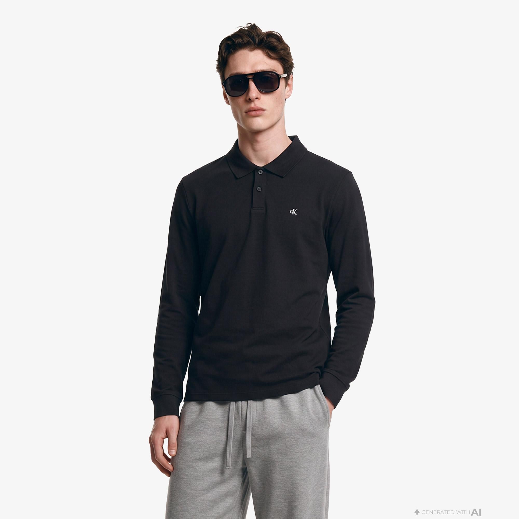Calvin Klein Casual Pique Easy Erkek Siyah Polo