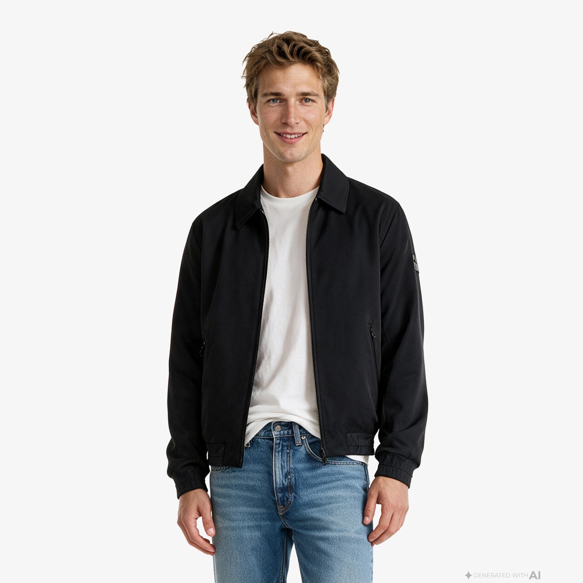 Calvin Klein Tech Nylon Blouson Erkek Siyah Ceket
