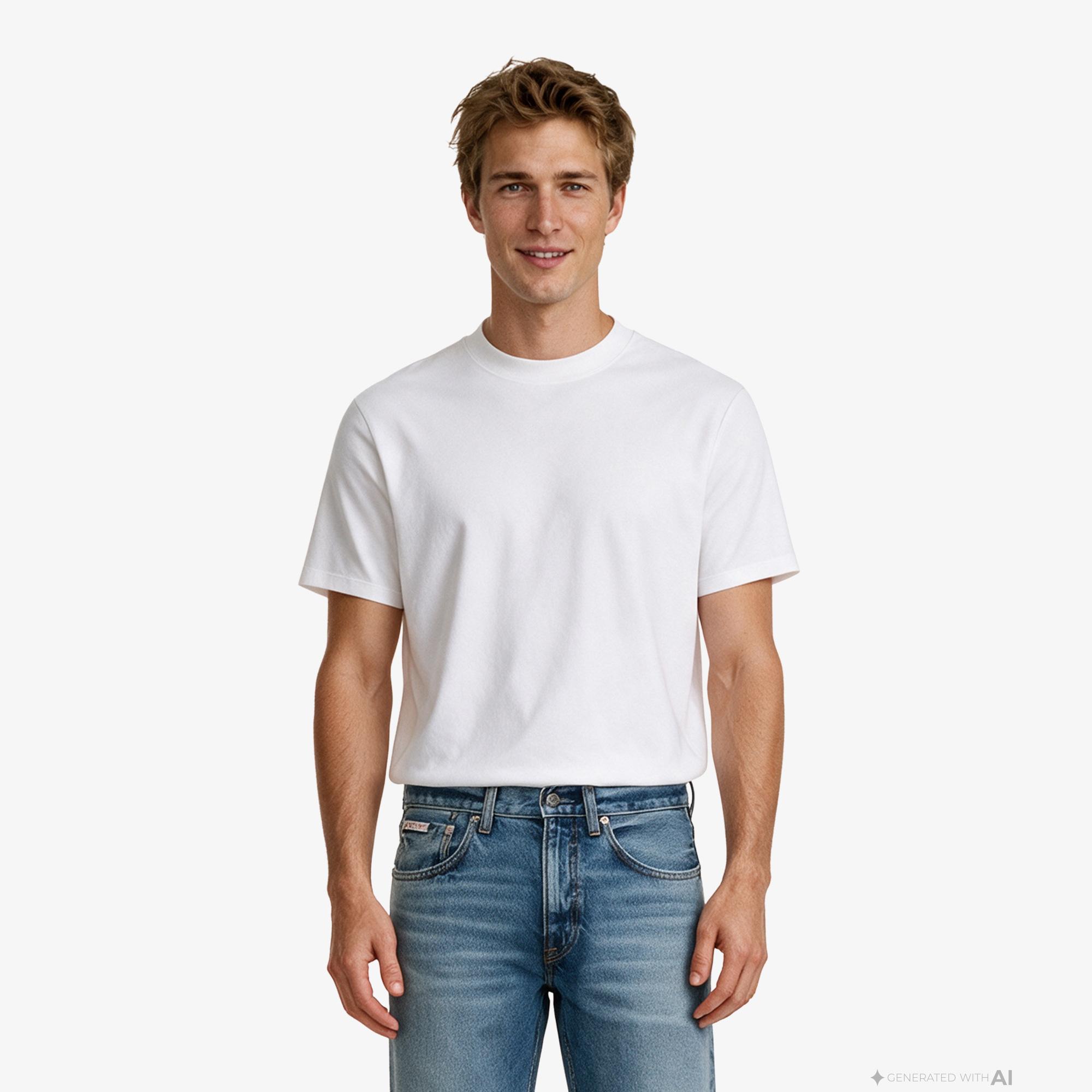 Calvin Klein Tech Interlock Erkek Beyaz T-Shirt