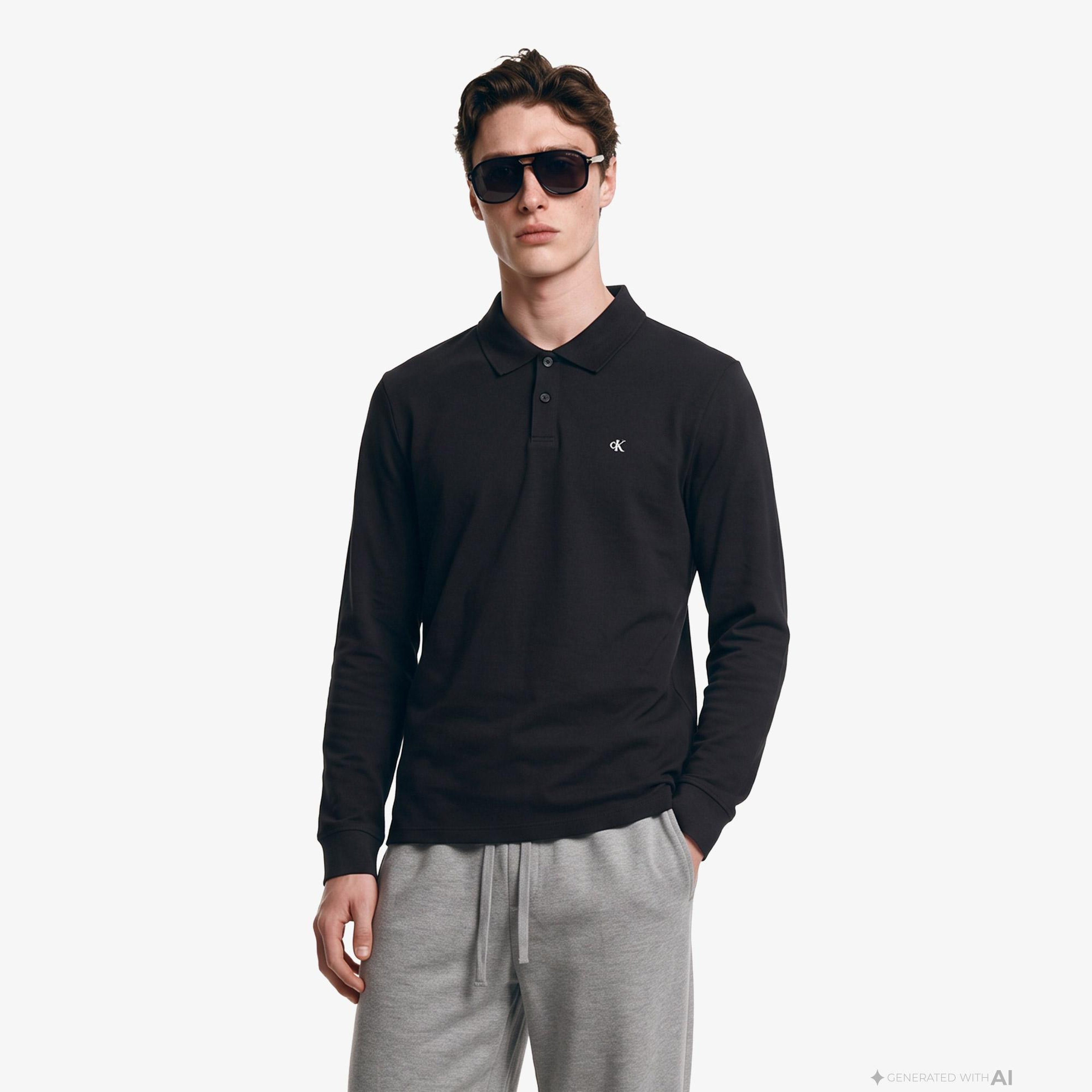 Calvin Klein Casual Pique Easy Erkek Siyah Polo
