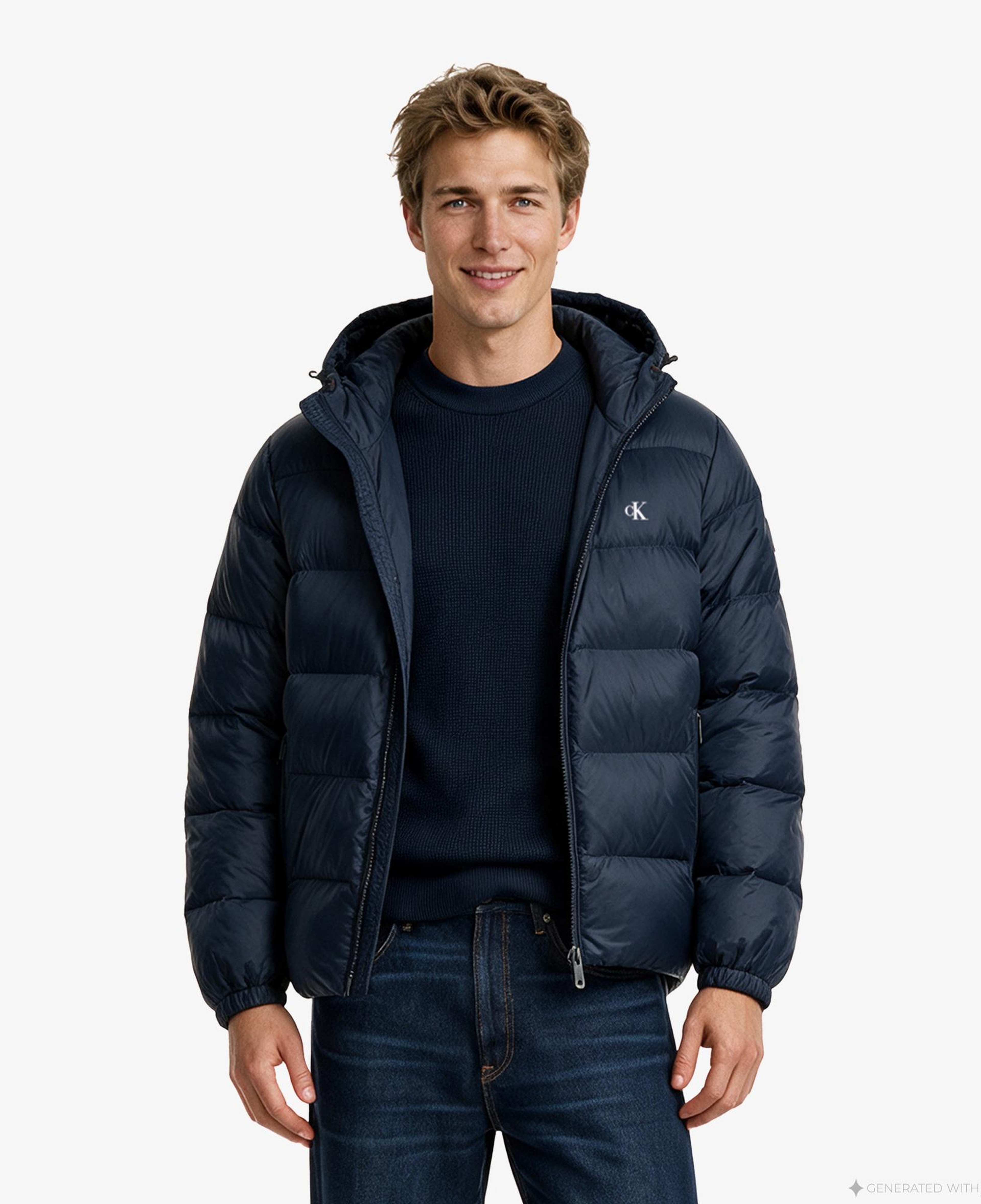 Calvin Klein Down Puffer Erkek Mavi Ceket