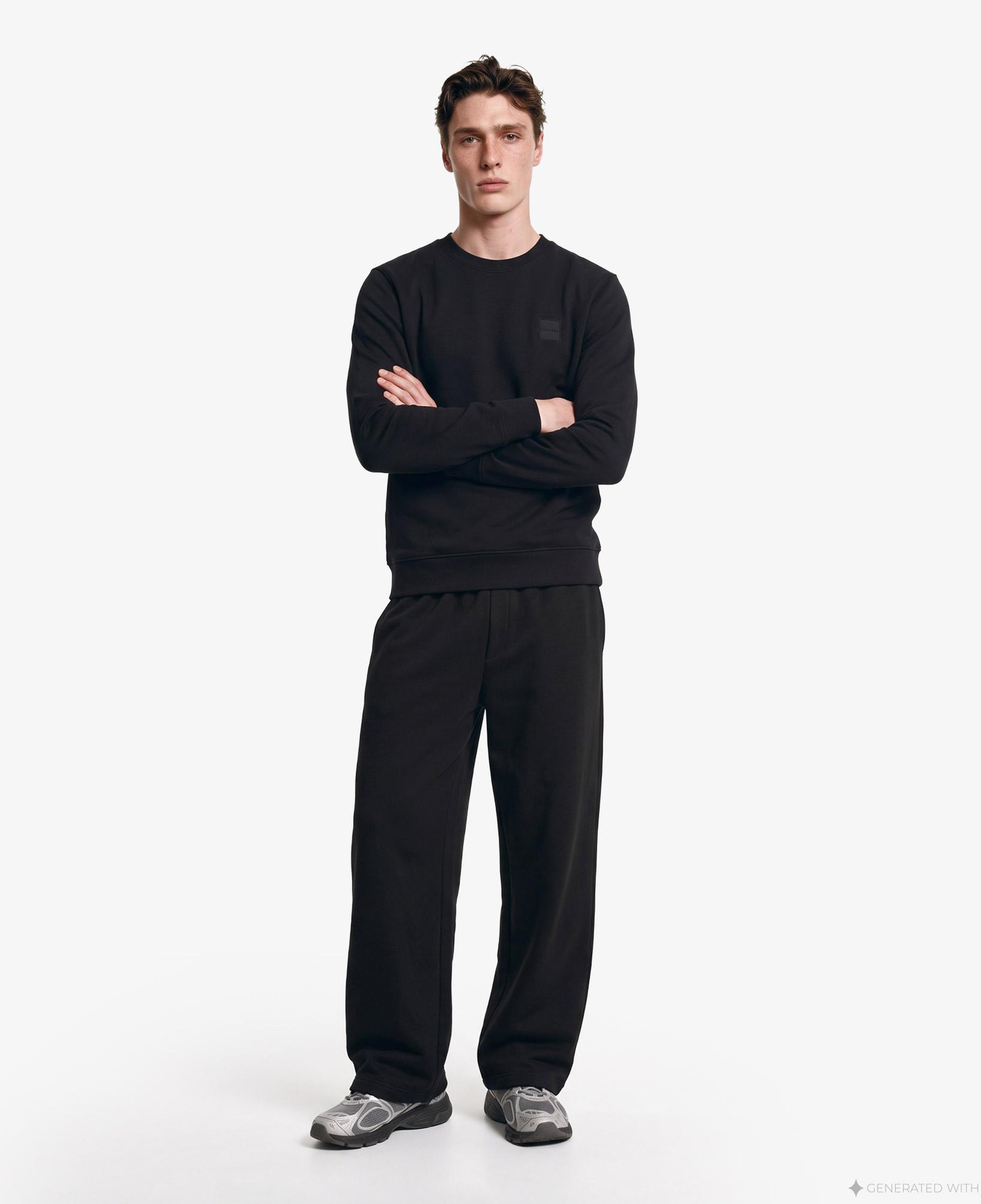 Calvin Klein Terry Rubber Badge Erkek Siyah Sweatshirt