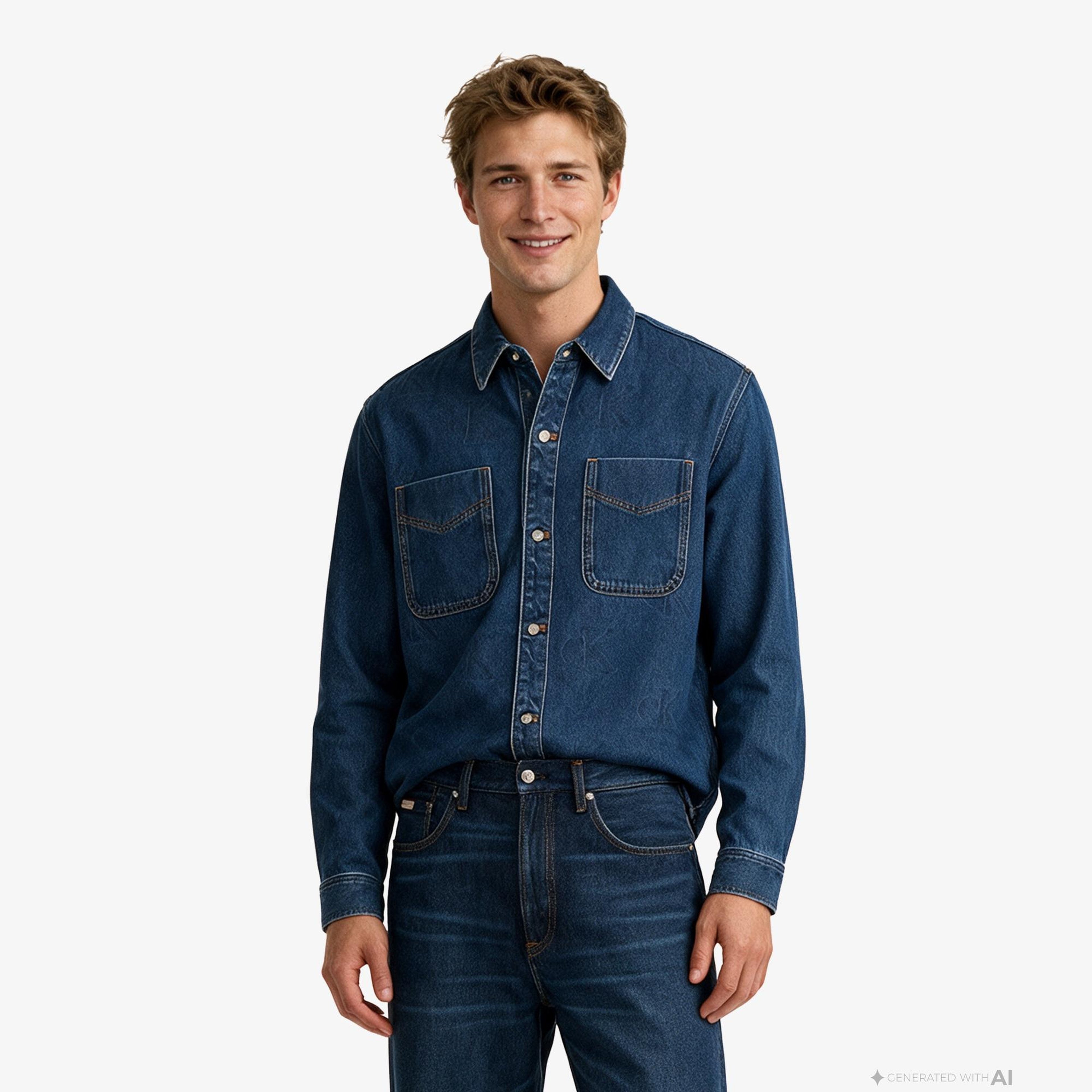 Calvin Klein 90S Pacifico Erkek Mavi Gömlek
