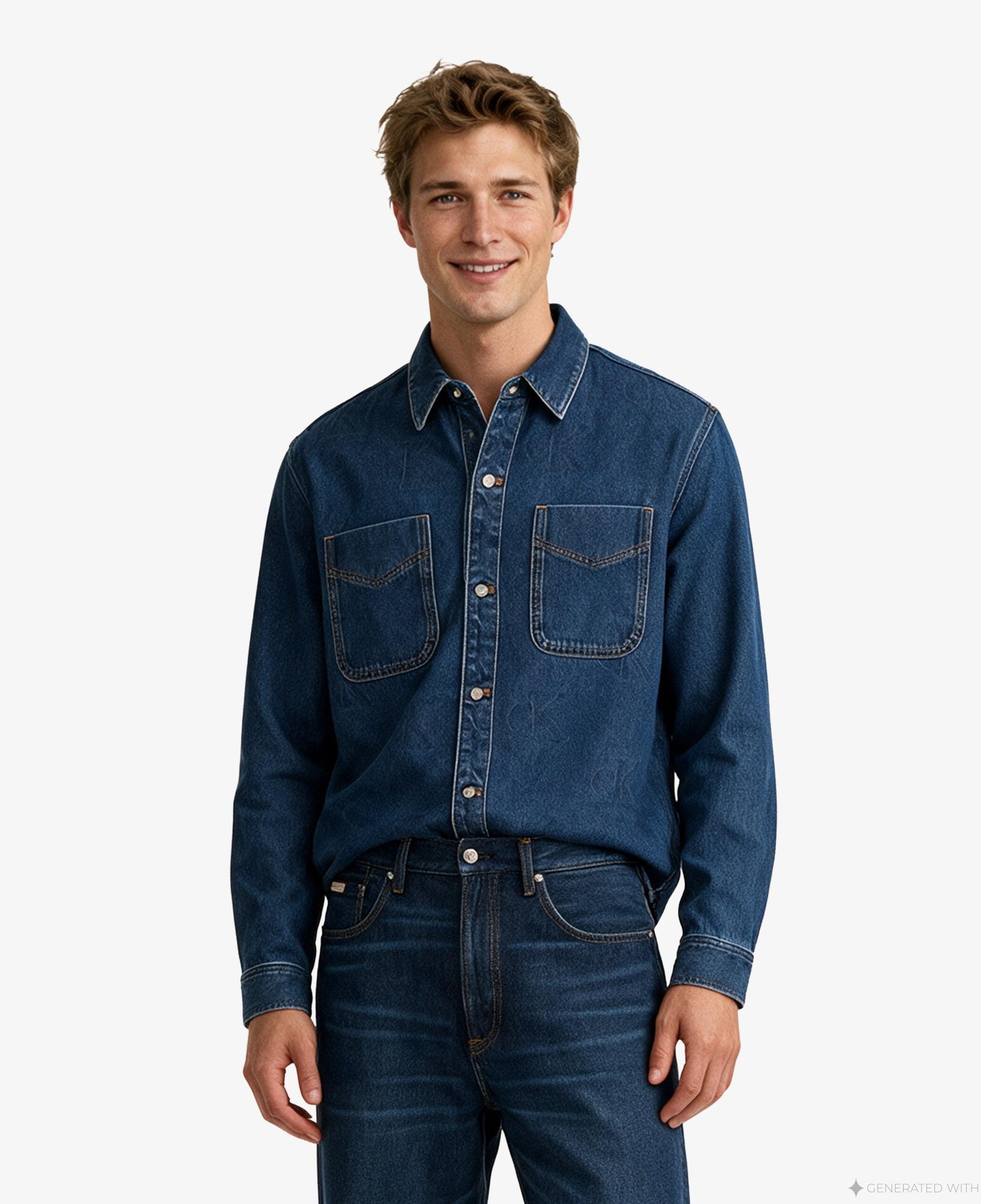 Calvin Klein 90S Pacifico Erkek Mavi Gömlek