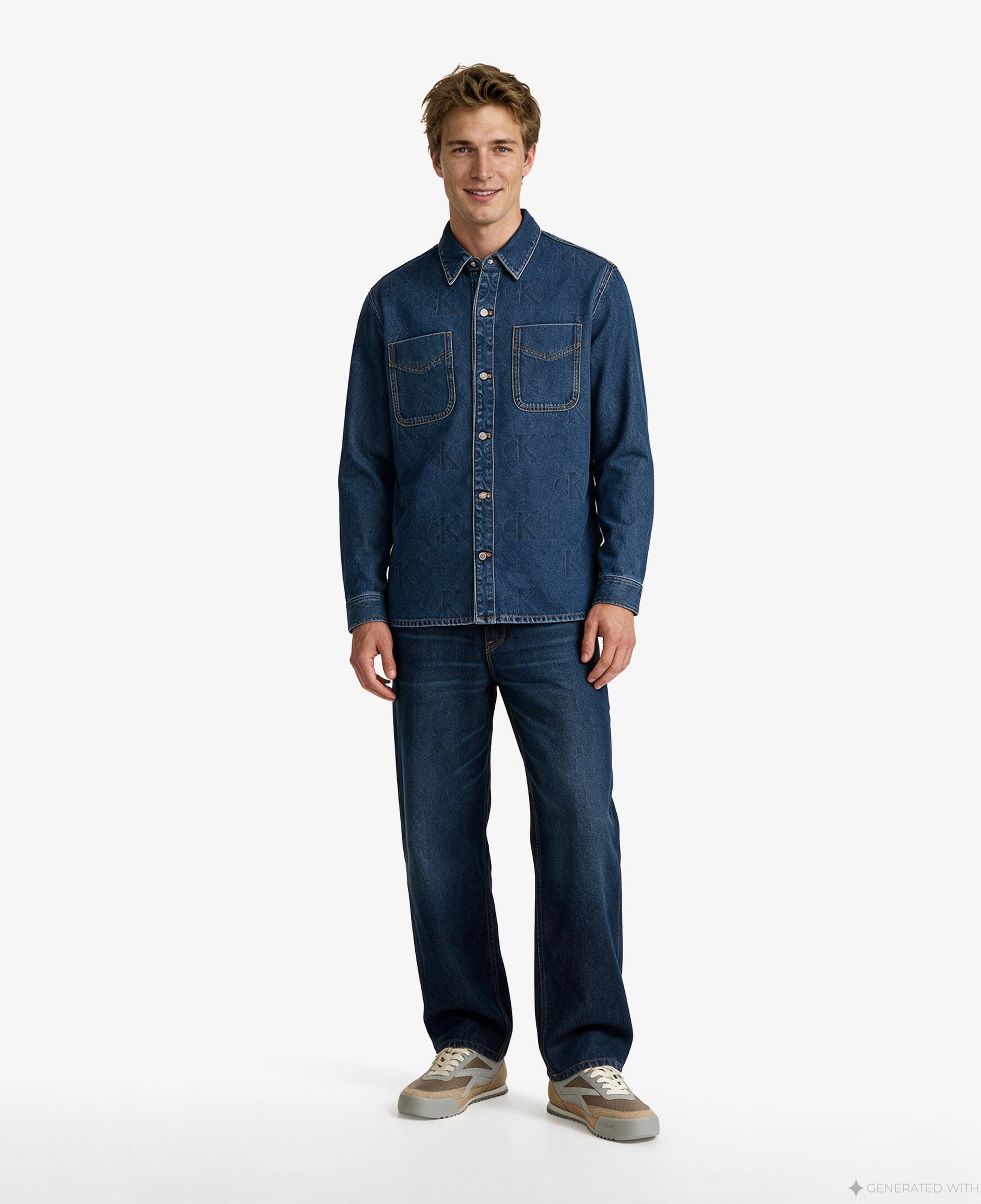 Calvin Klein 90S Pacifico Erkek Mavi Gömlek