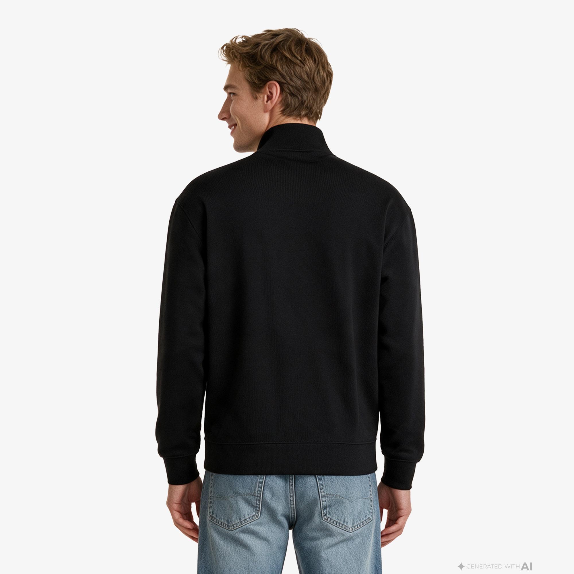 Calvin Klein Terry Rubber Badge Erkek Siyah Sweatshirt