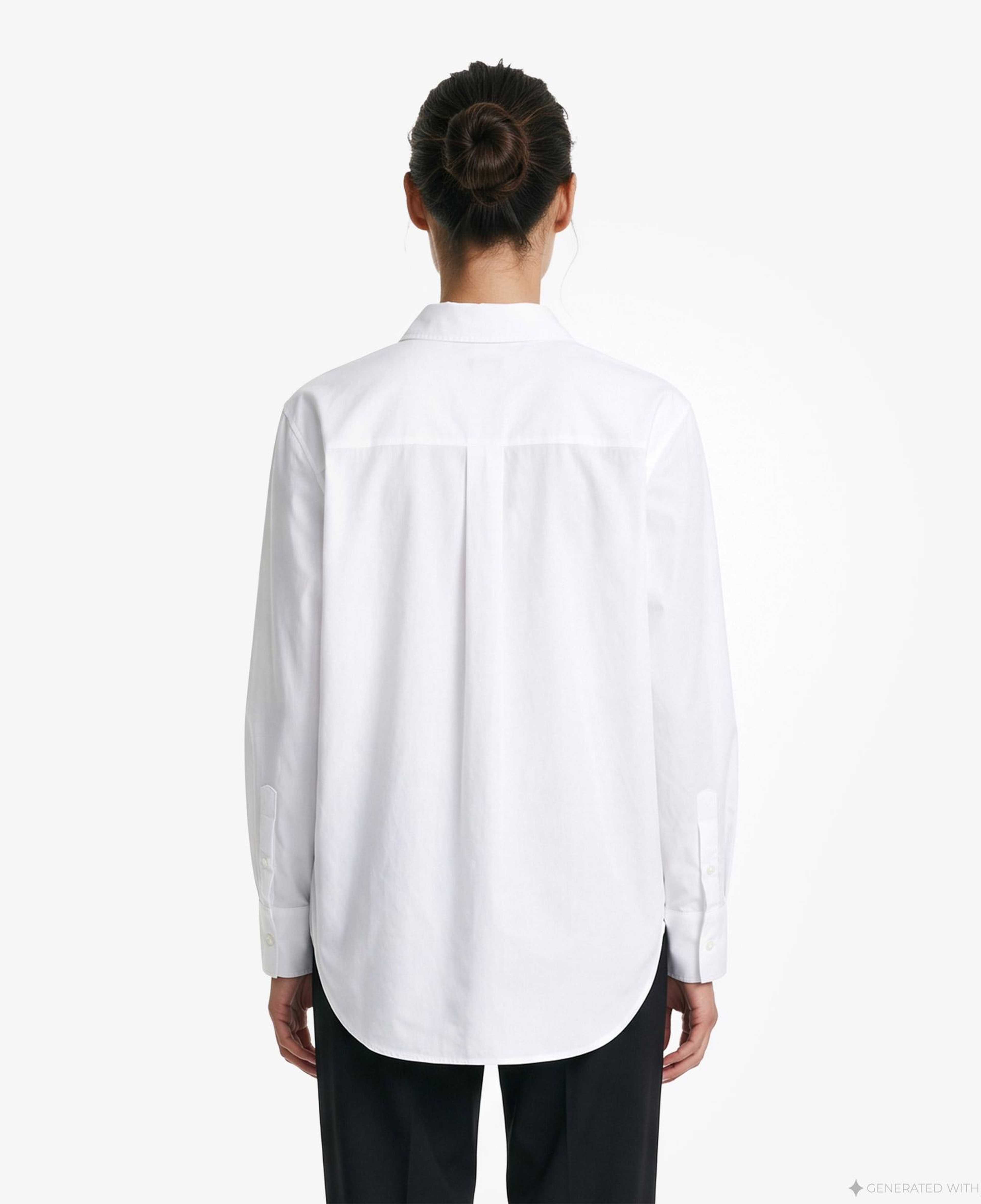 Calvin Klein Cotton Poplin Relaxed Woven Kadın Beyaz Gömlek