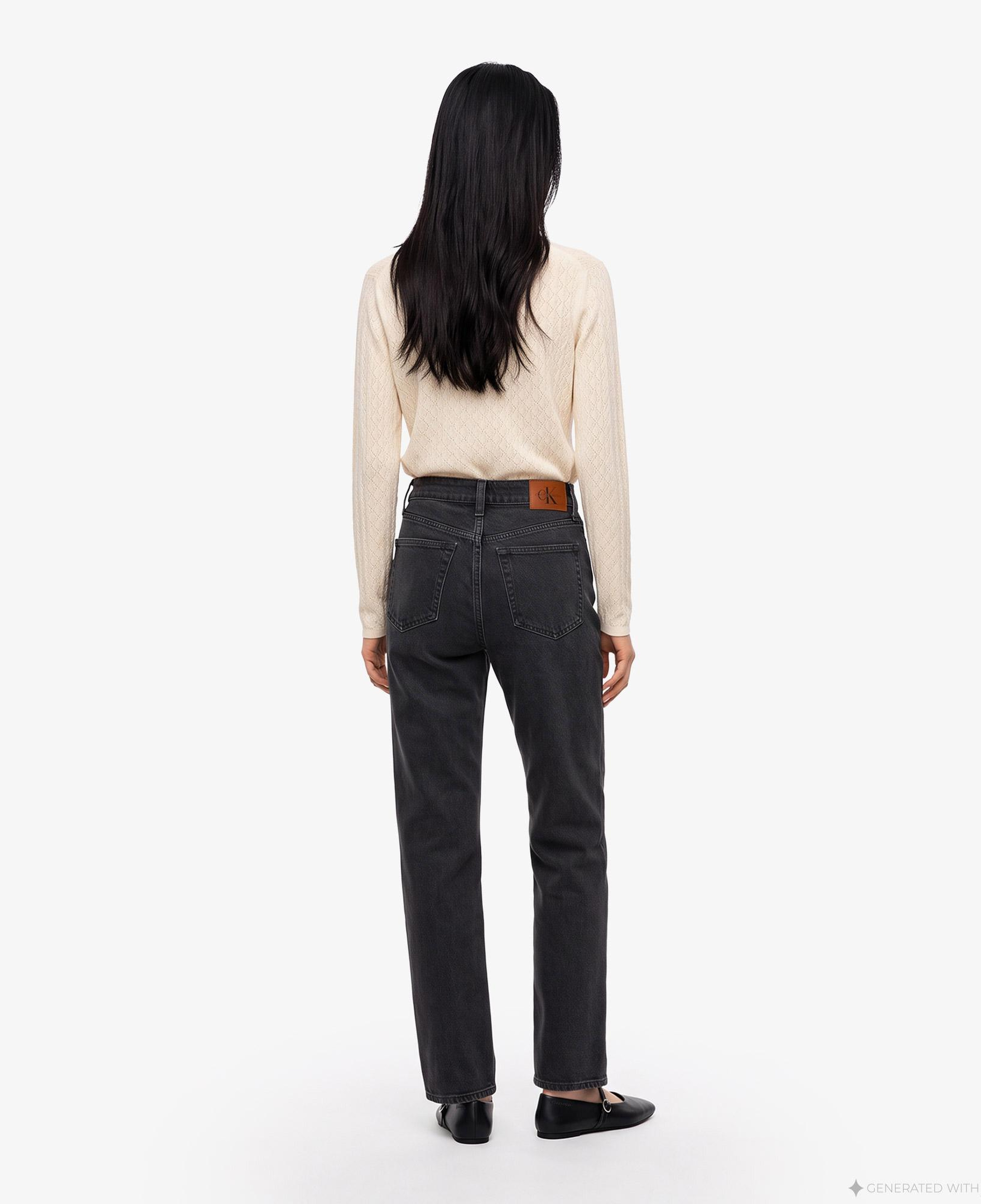 Calvin Klein High Rise Straight Midnight Kadın Siyah Jean