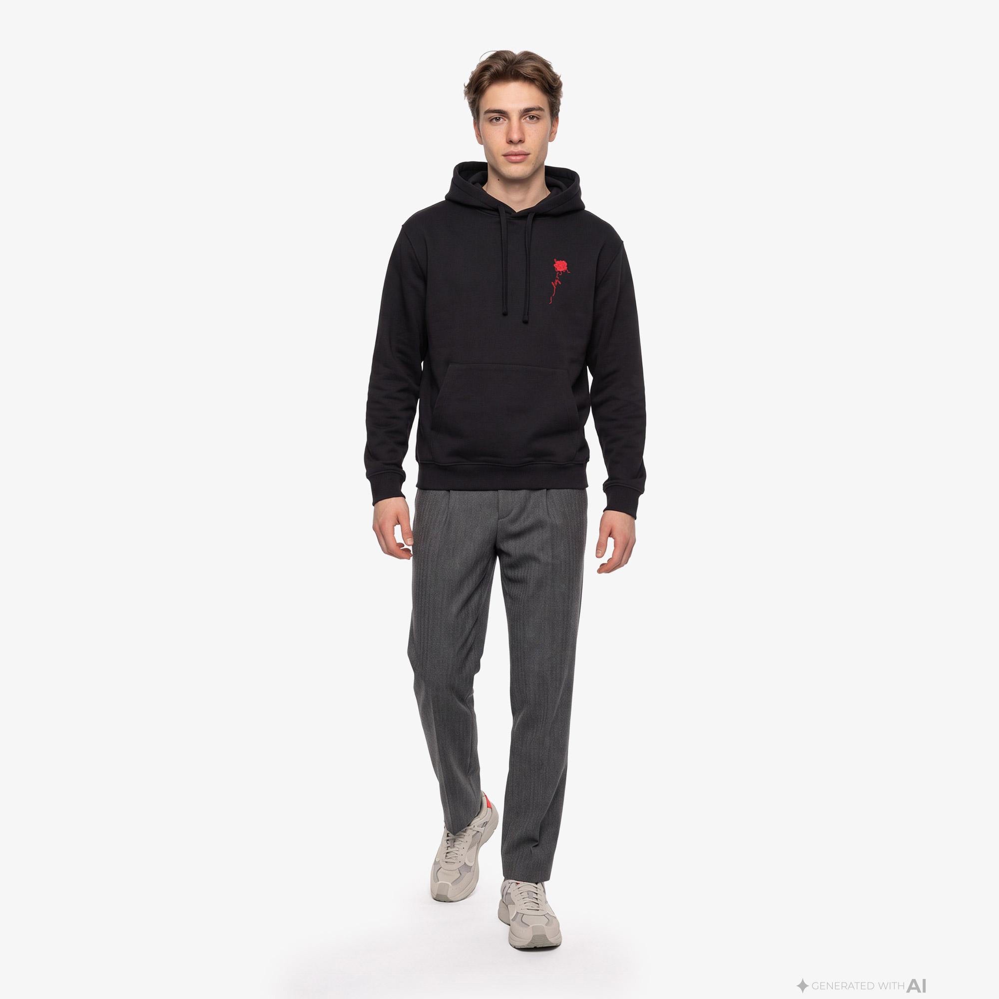 Hugo Diflowhood Erkek Siyah Sweatshirt