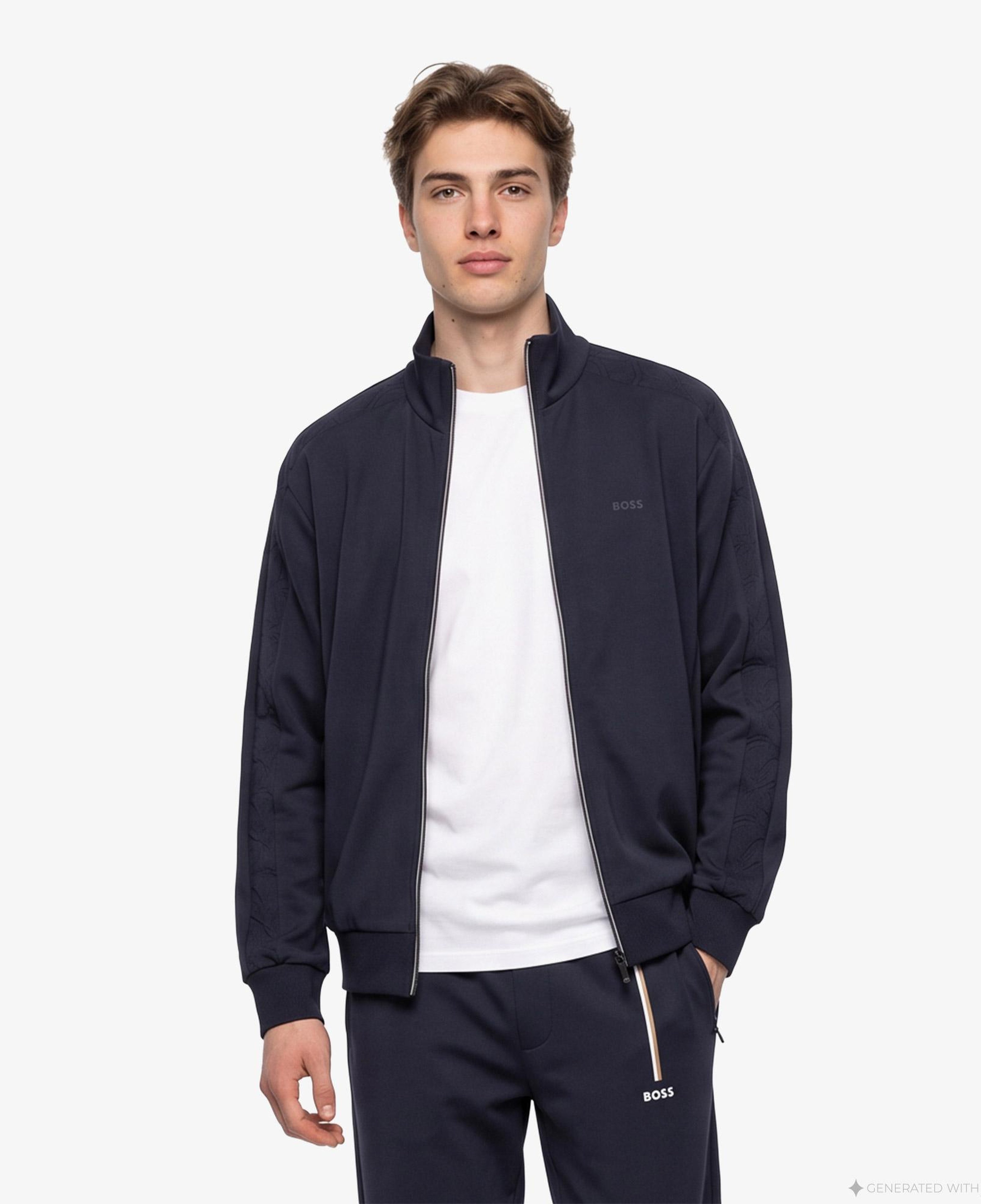 Boss Union Tape Erkek Lacivert Sweatshirt