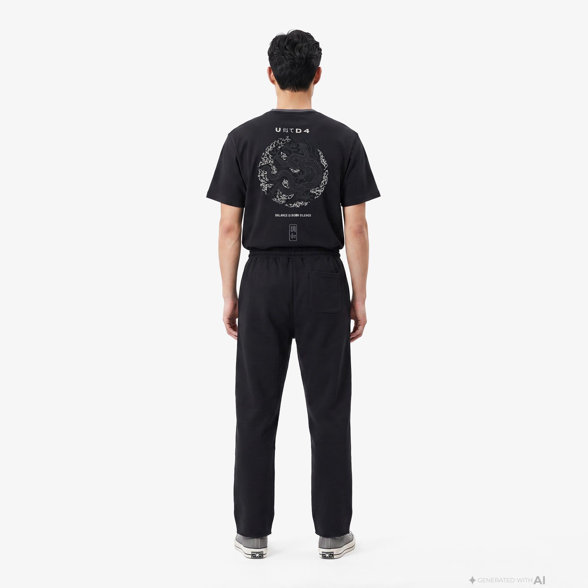 UNITED4 Regular Fit Erkek Siyah Eşofman Altı