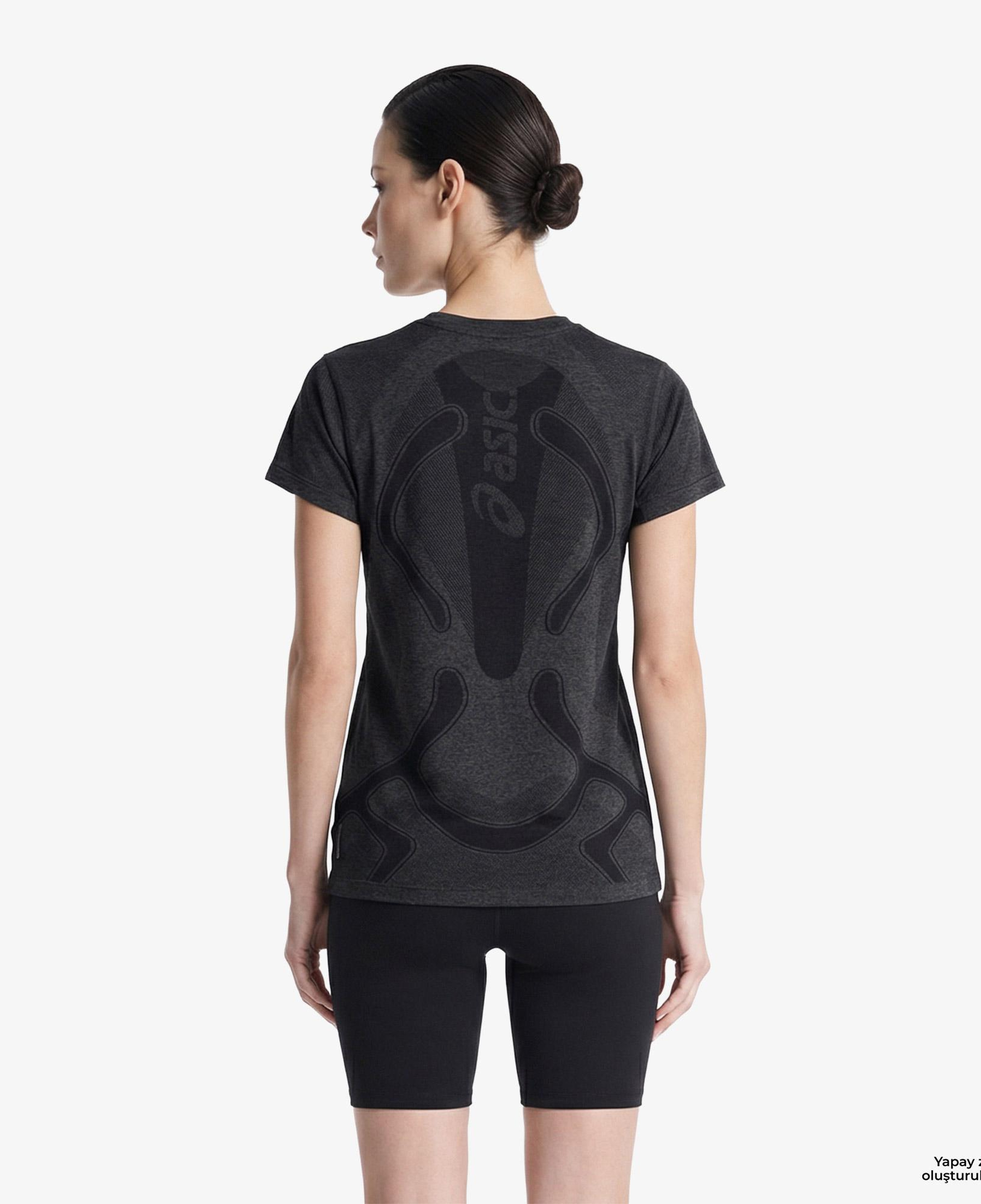 Asics Road Seamless Ss Top Kadın Siyah Koşu Sweatshirt
