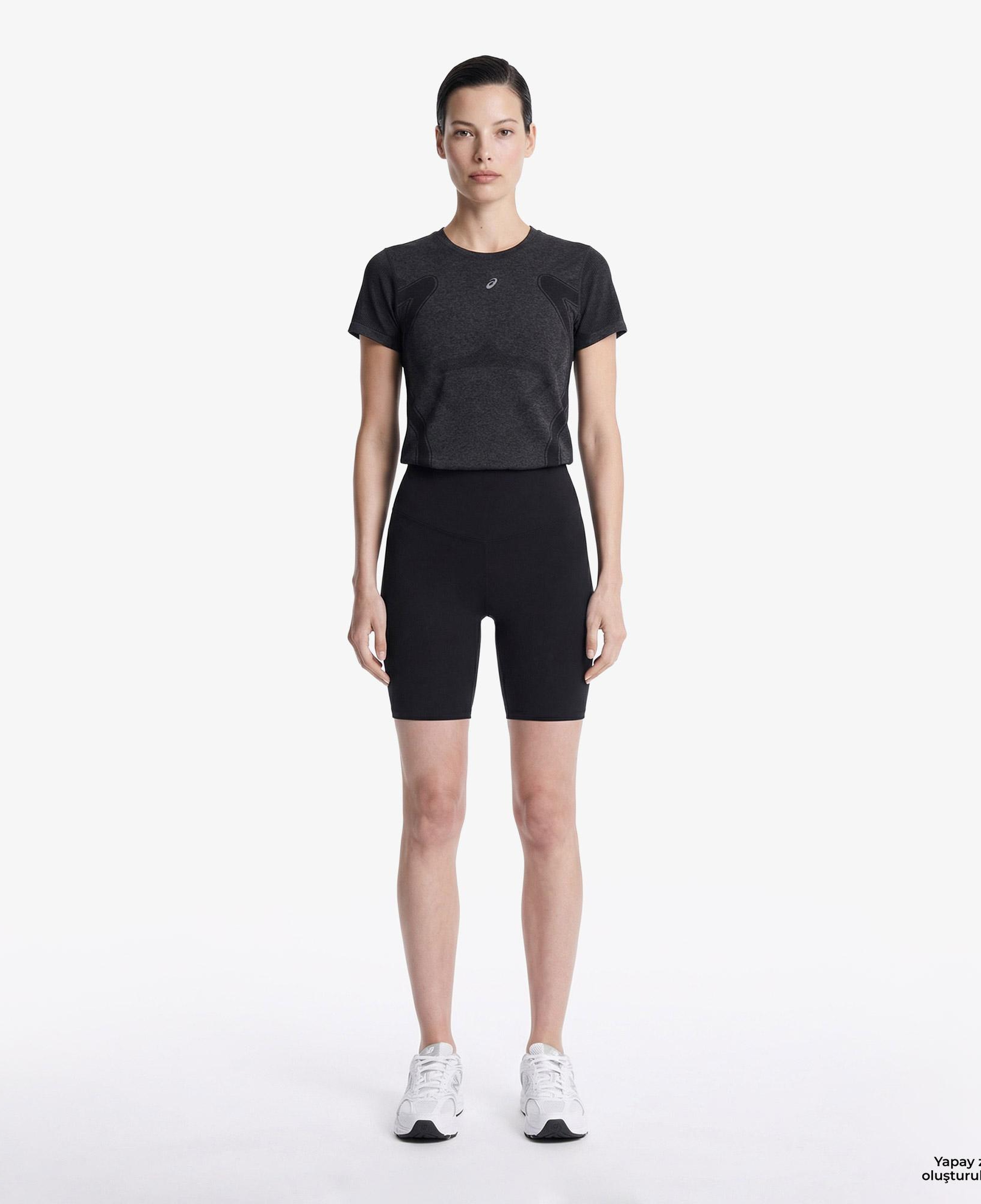 Asics Road Seamless Ss Top Kadın Siyah Koşu Sweatshirt