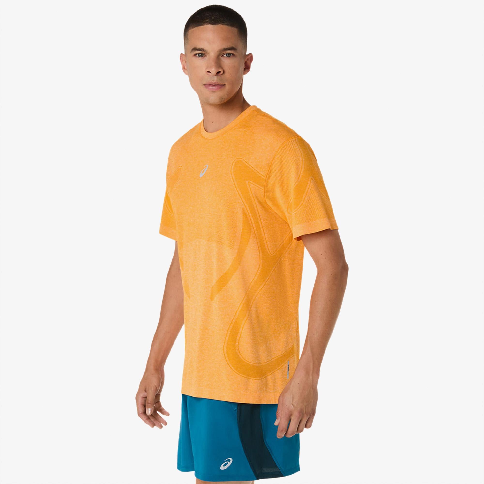 Asics Road Seamless Ss Top Erkek Turuncu Koşu Sweatshirt