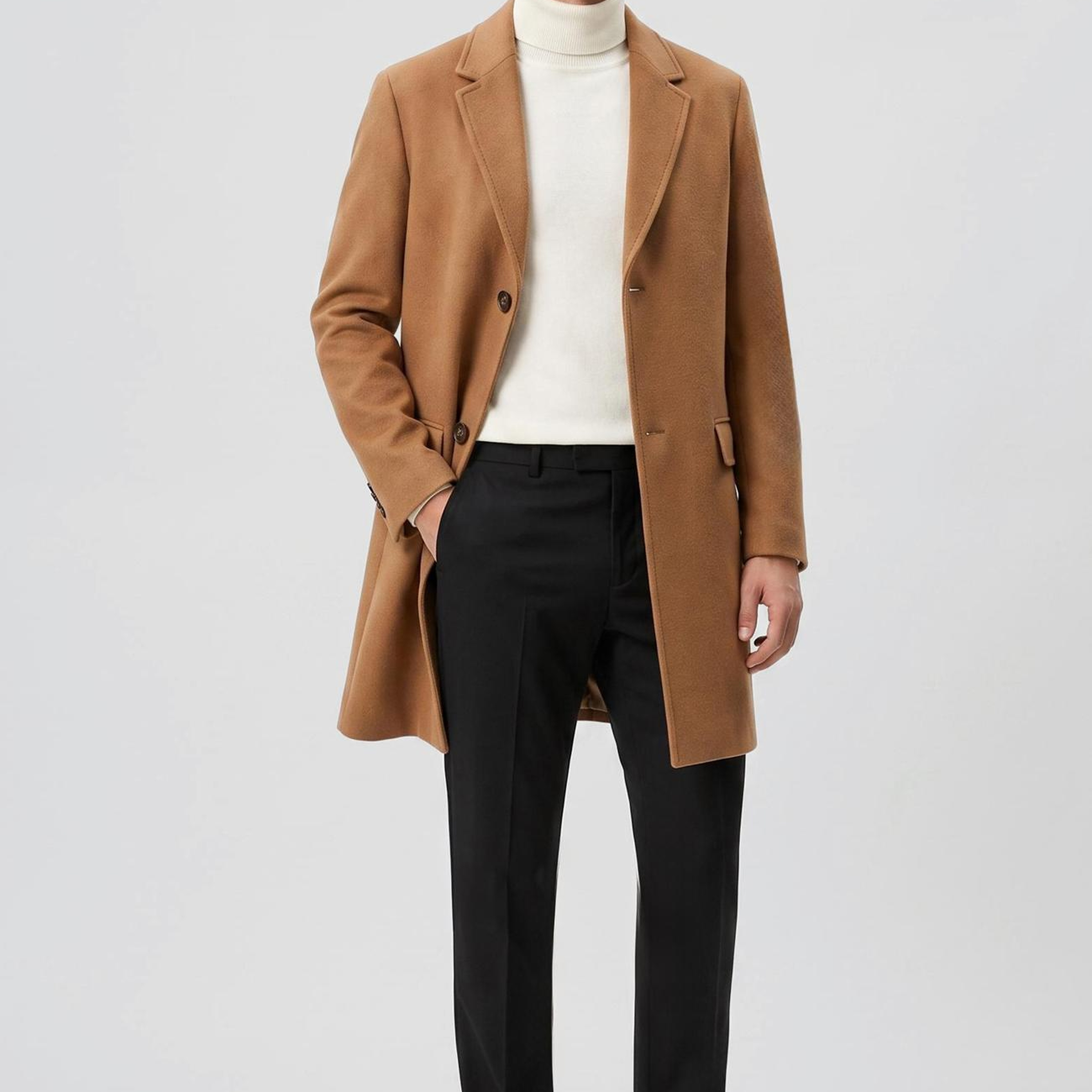 Network Erkek Limited Zegna Kumaşından Üretilmiş Yün Kaşmir Palto
