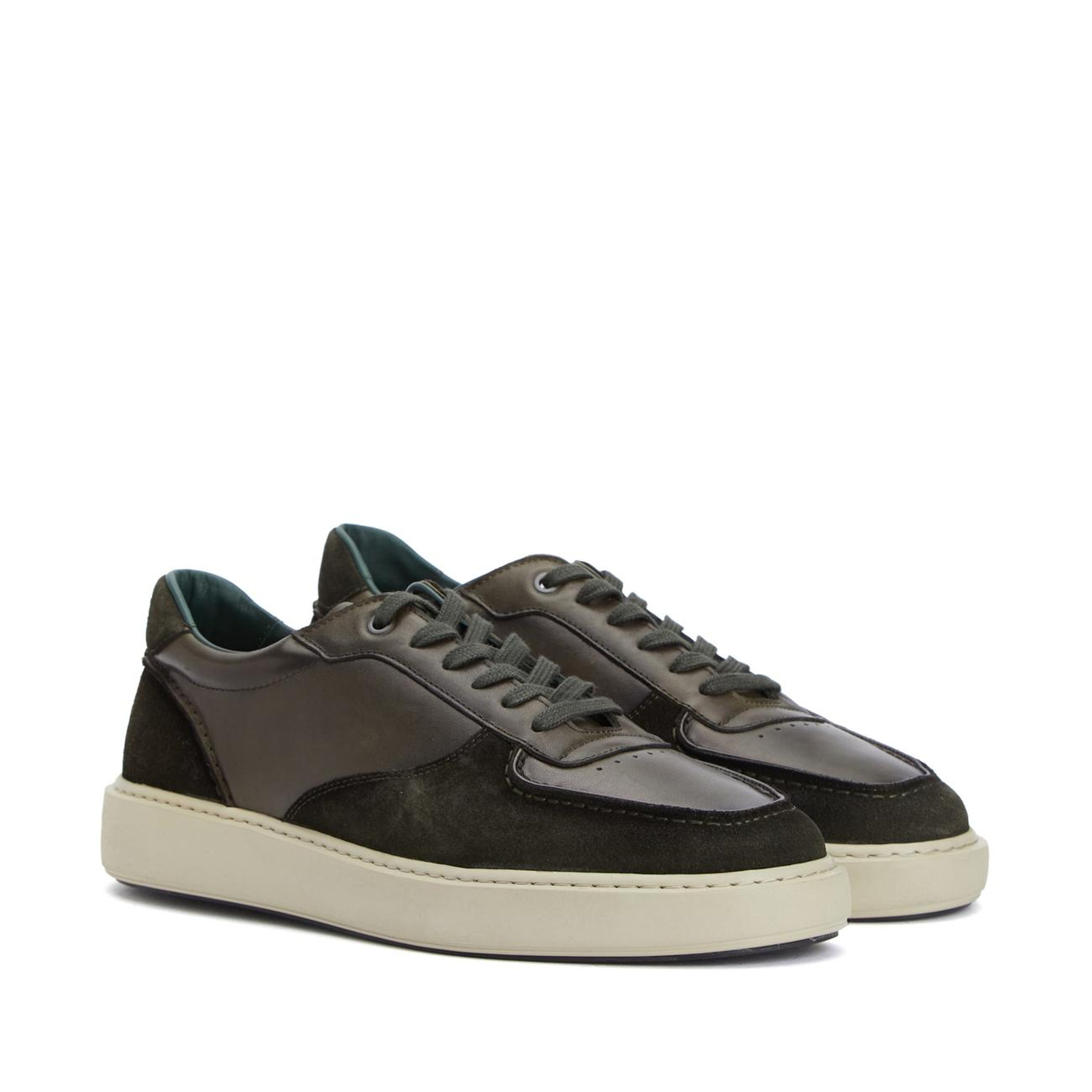 George Hogg Erkek Haki Süet Garnili Deri Sneaker