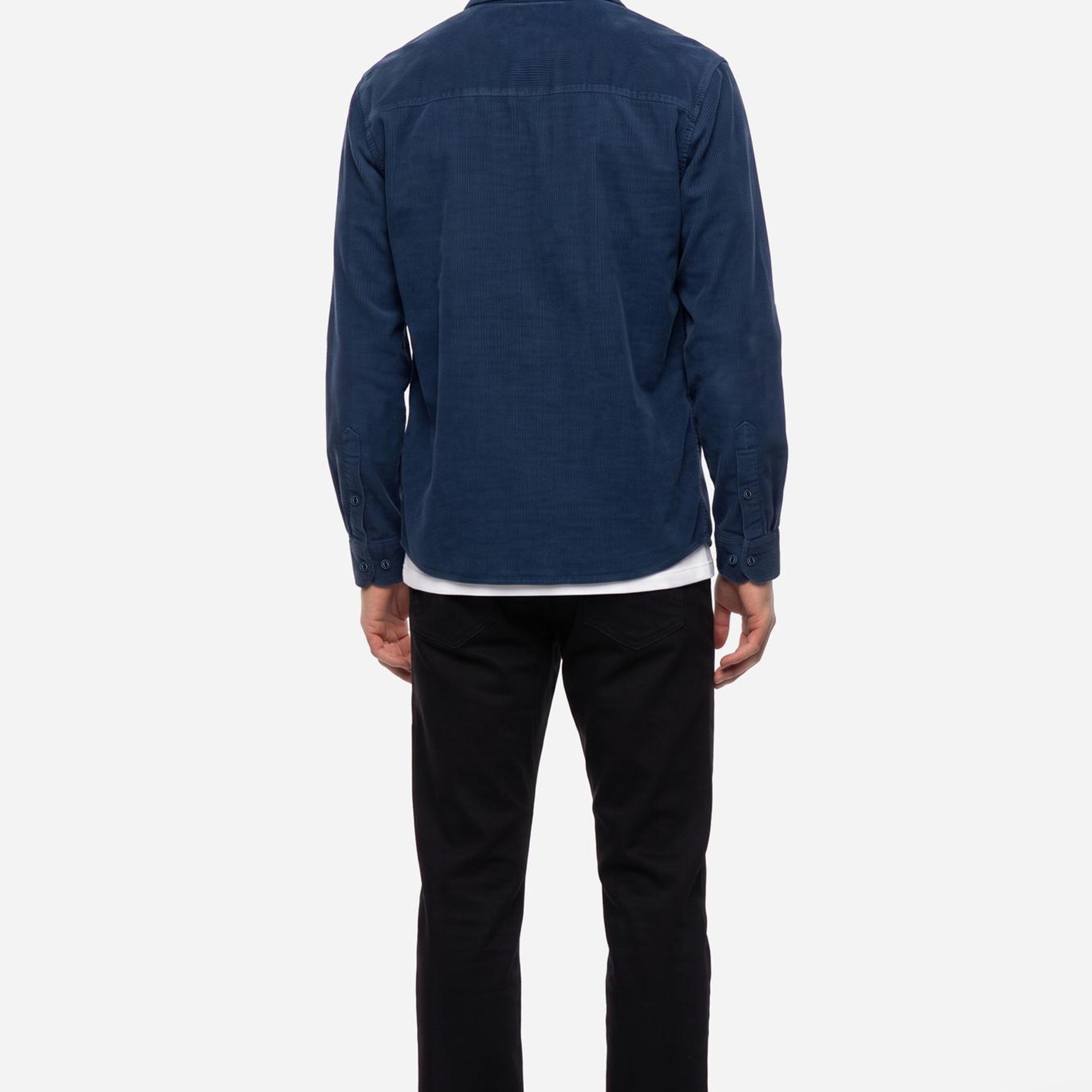 Erkek Lacivert Comfort Fit Çift Cepli Uzun Kollu Gömlek