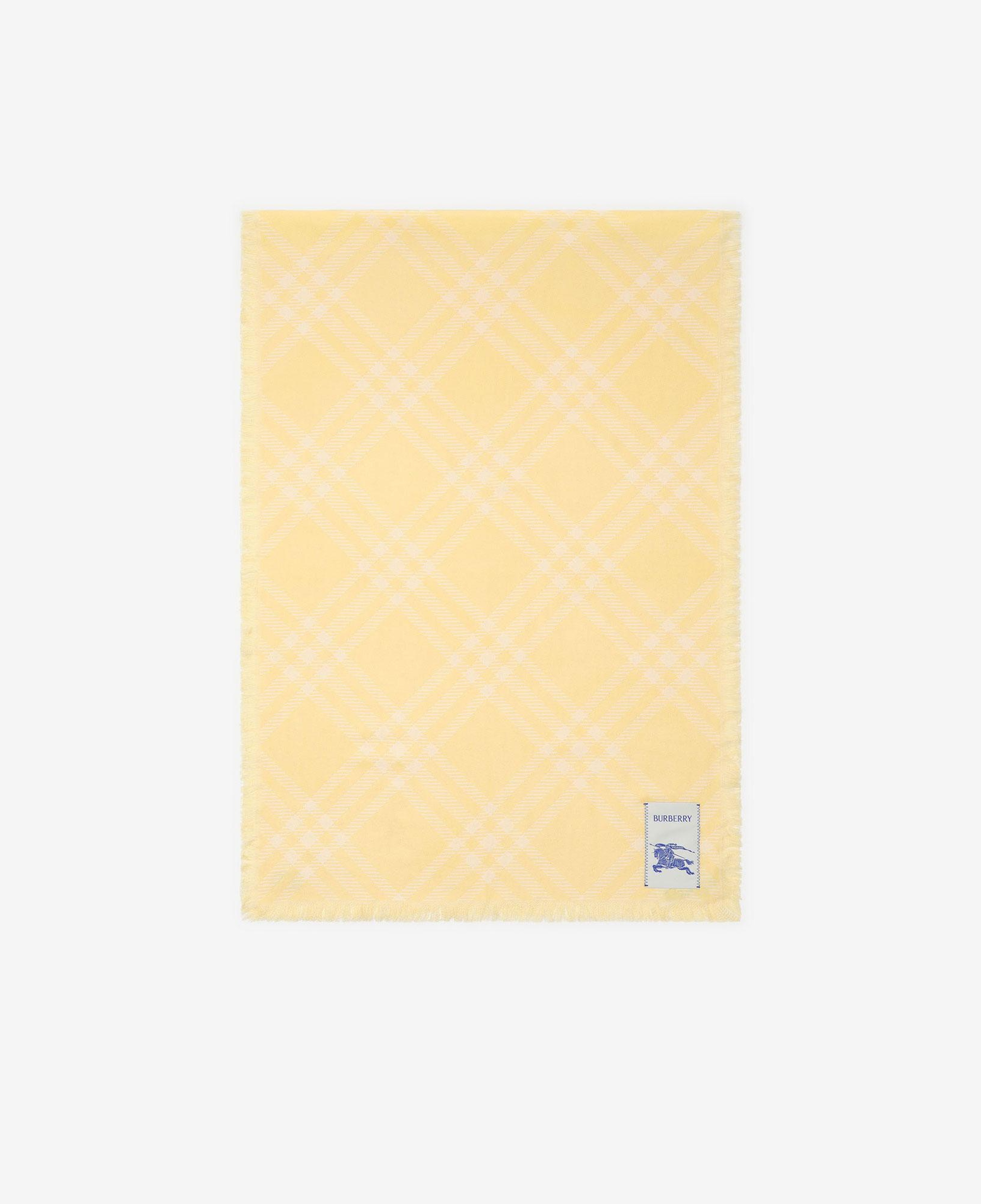 Burberry Wide Check Wool Silk Kadın Turuncu Atkı