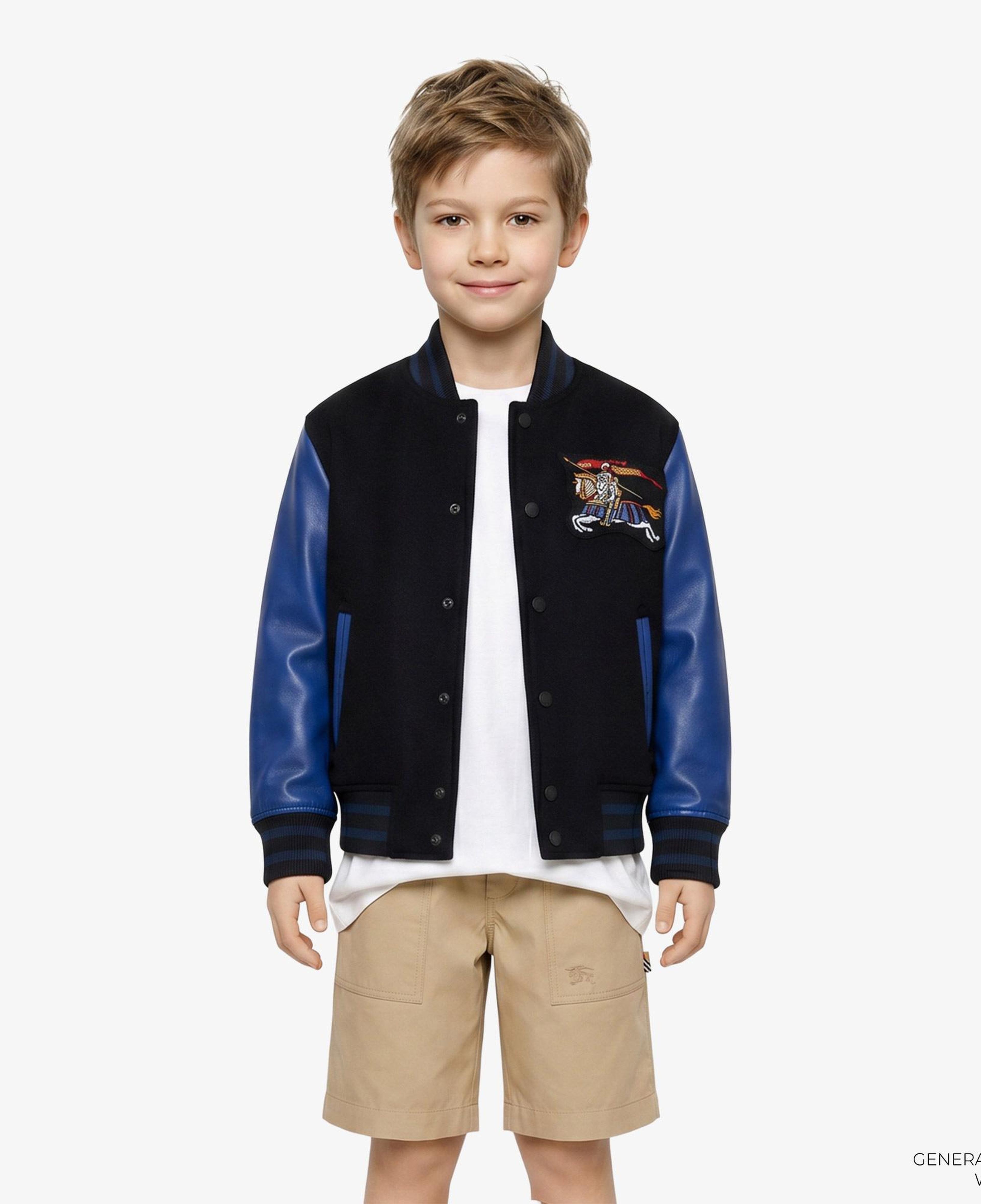 Burberry Wool Cashmere Bomber Çocuk Siyah Ceket
