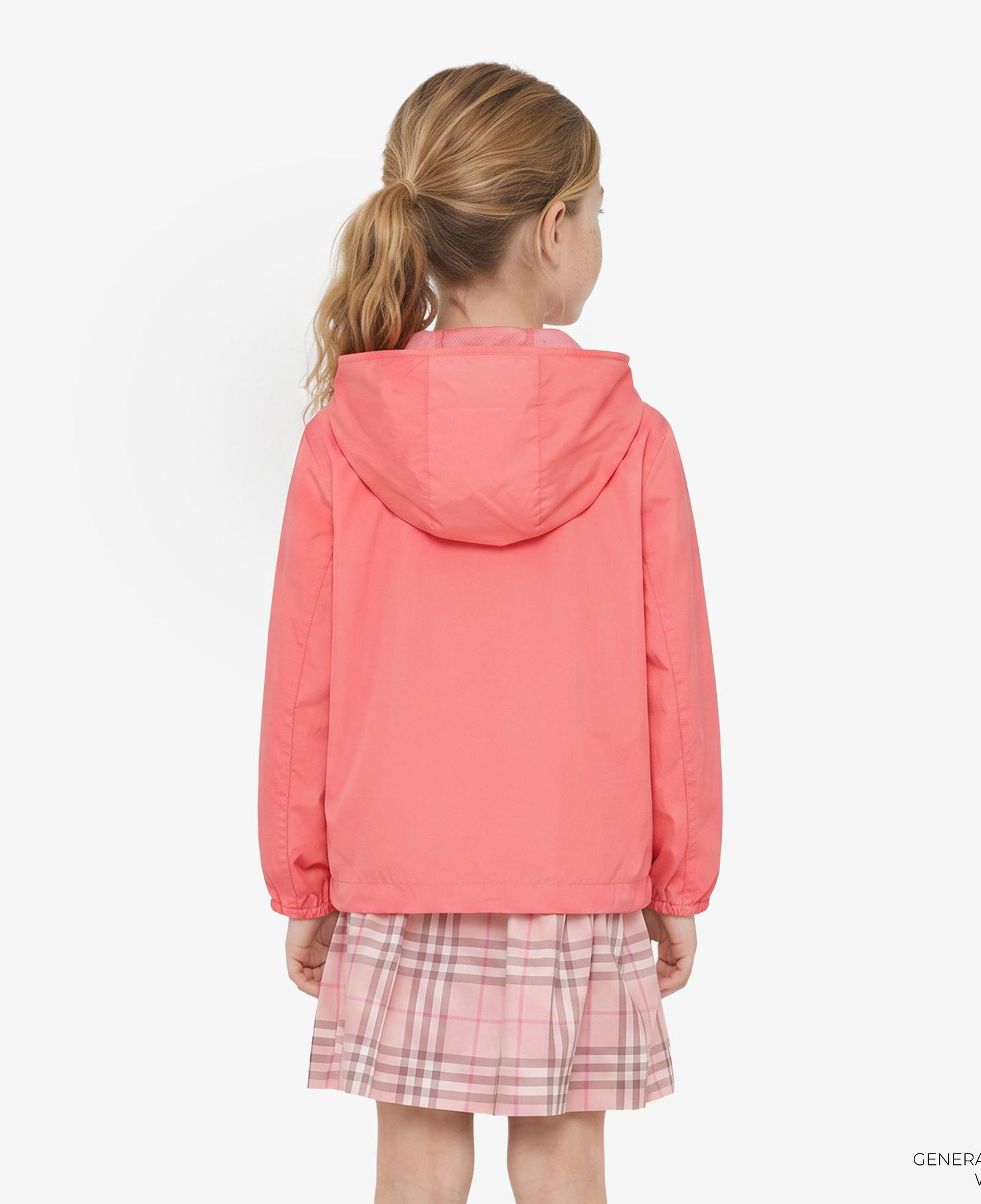 Burberry Checker-Tape Nylon Hooded Çocuk Pembe Mont