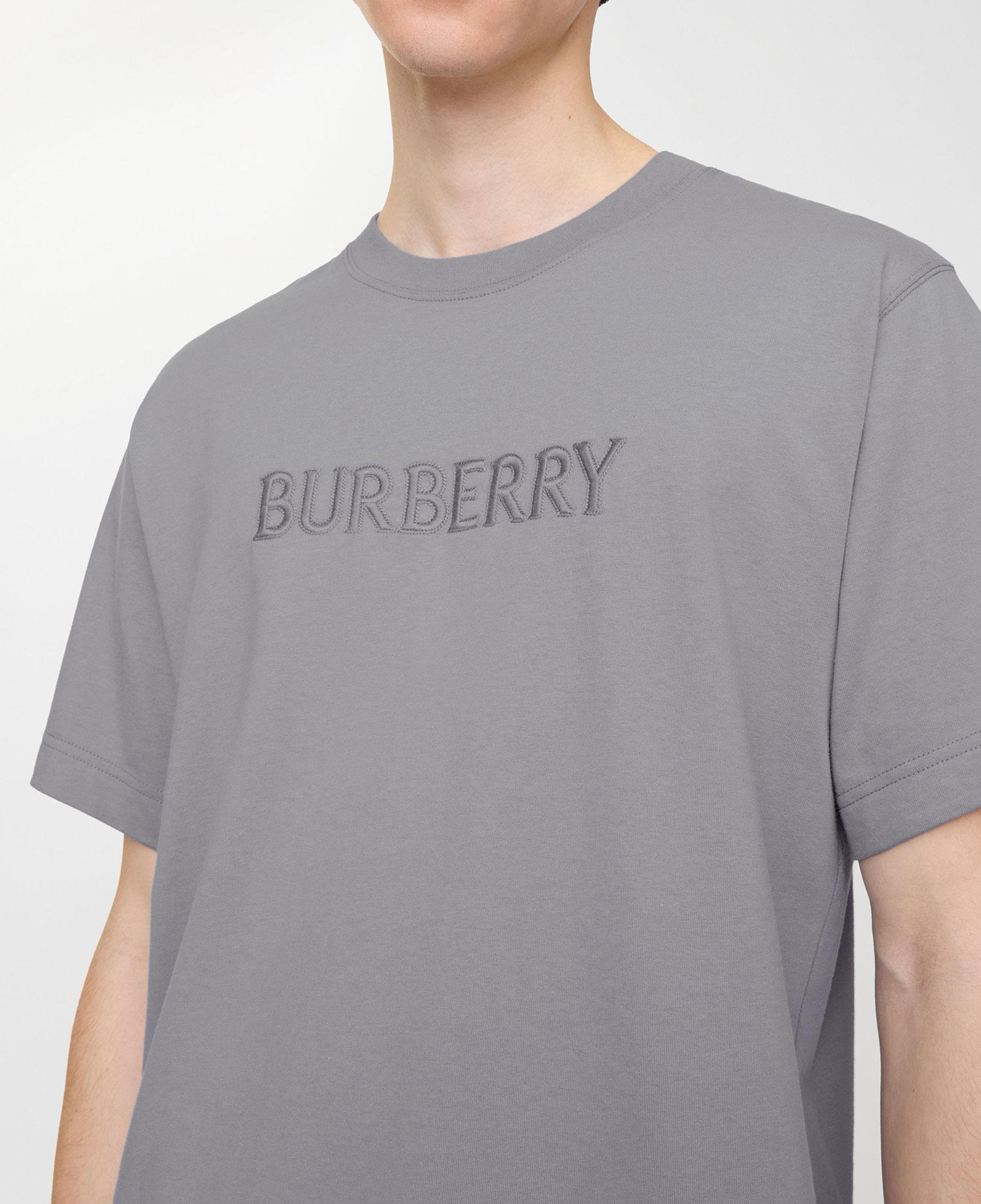 Burberry Logo Cotton Erkek Gri T-Shirt