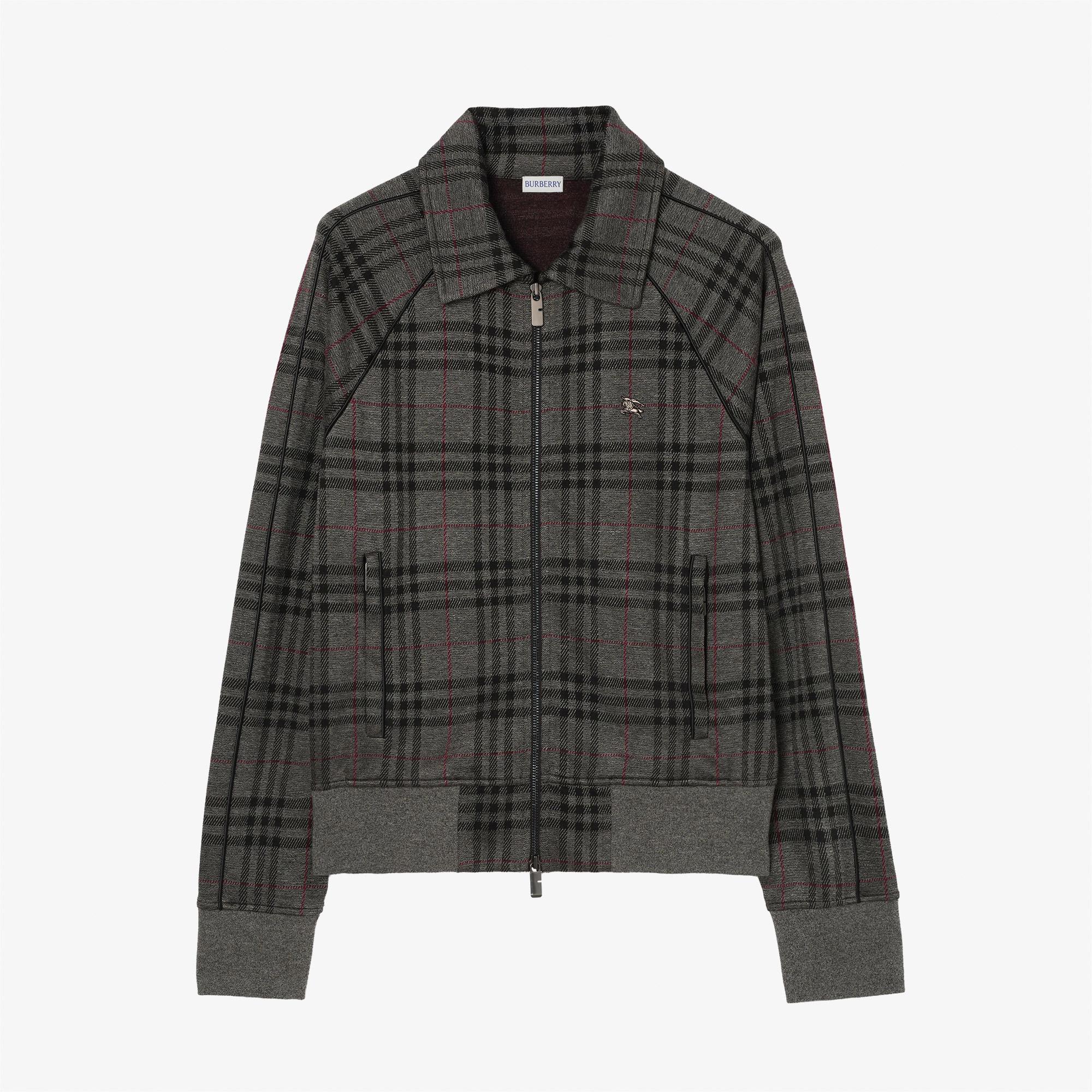 Burberry Check Track Erkek Gri Ceket