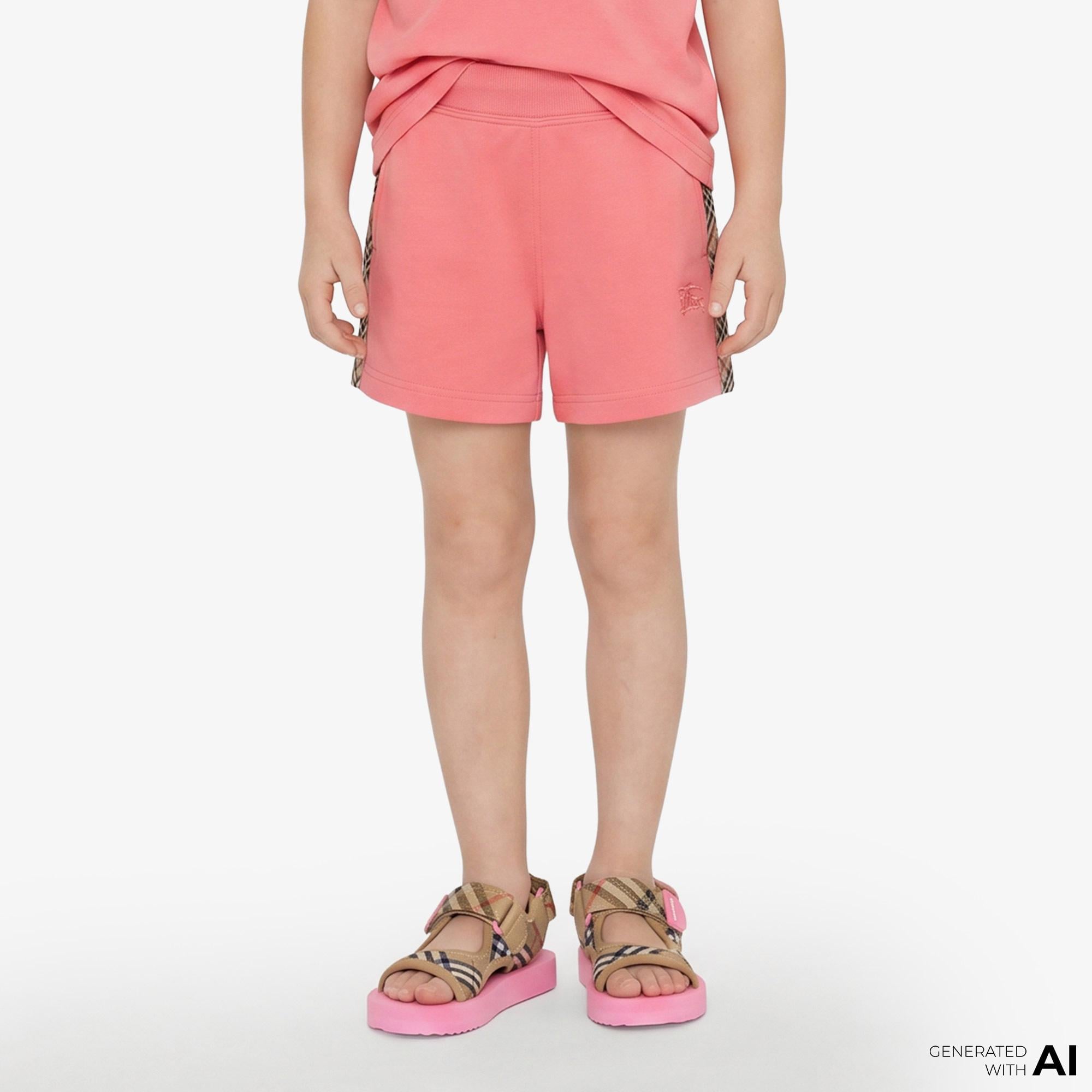 Burberry Check Trim Cotton Çocuk Pembe Şort