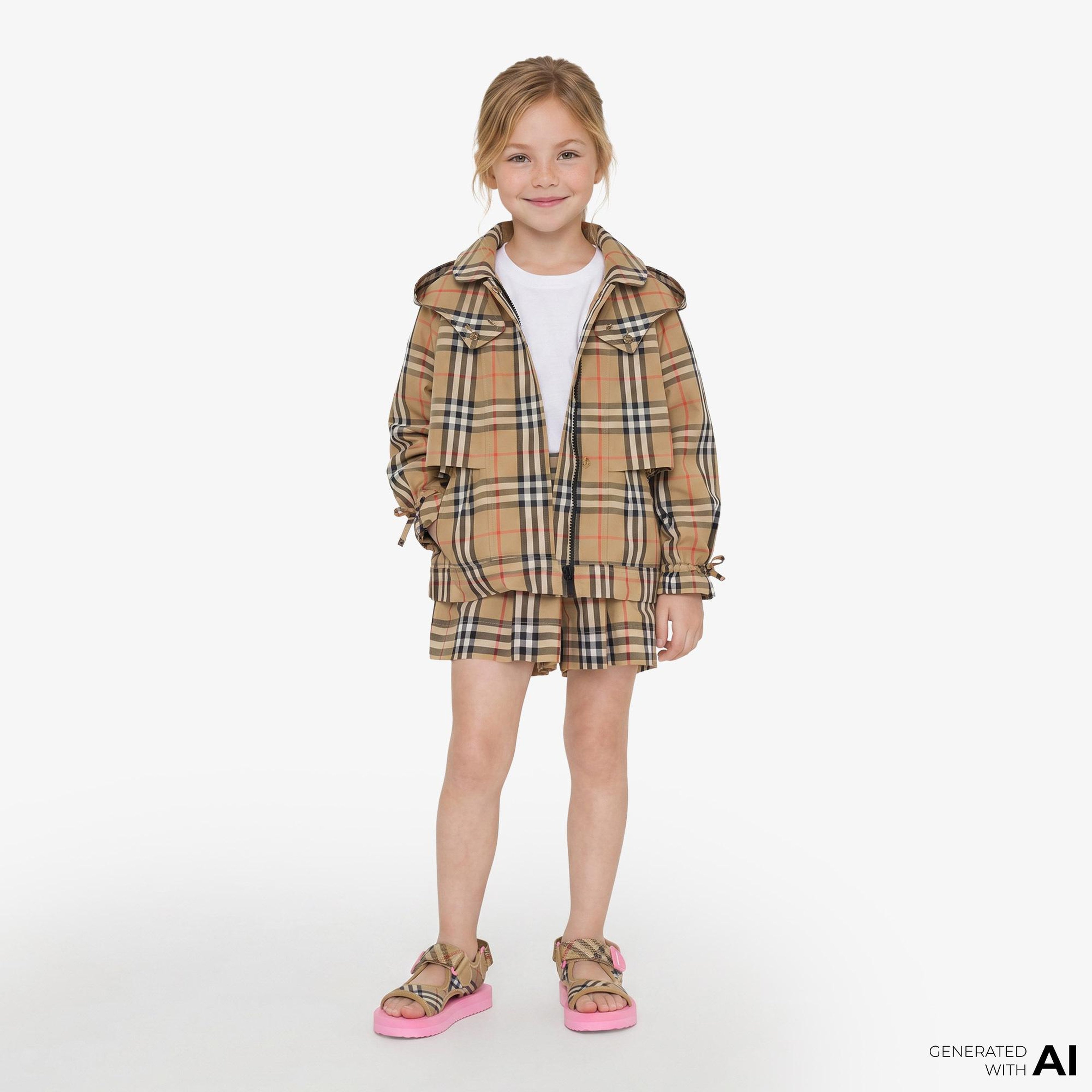 Burberry Kımberley Check Çocuk Bej Mont